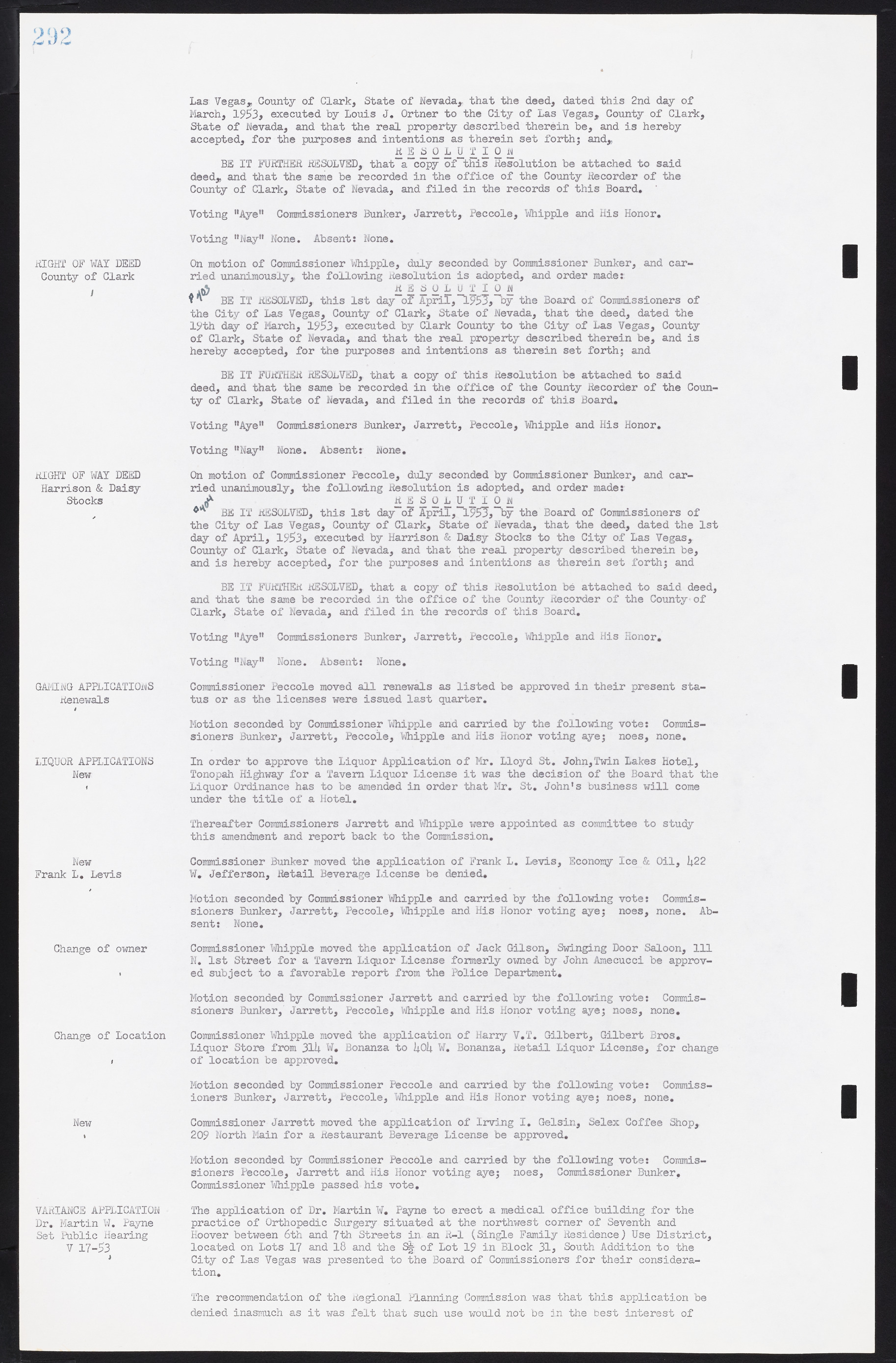 Las Vegas City Commission Minutes, May 26, 1952 to February 17, 1954, lvc000008-320