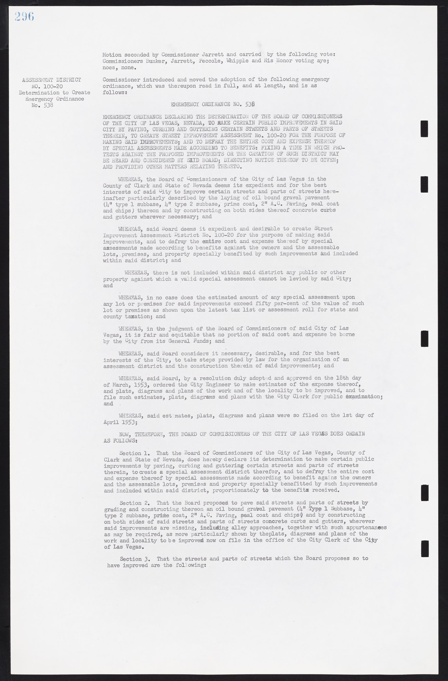 Las Vegas City Commission Minutes, May 26, 1952 to February 17, 1954, lvc000008-324