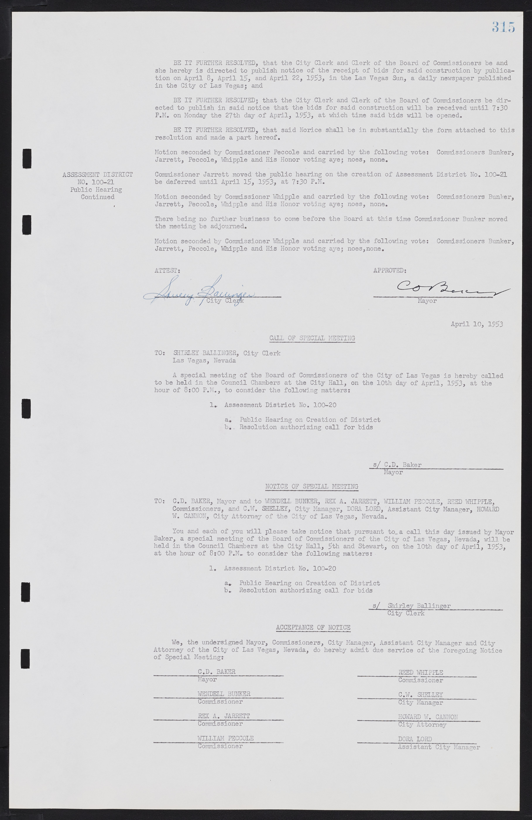 Las Vegas City Commission Minutes, May 26, 1952 to February 17, 1954, lvc000008-343