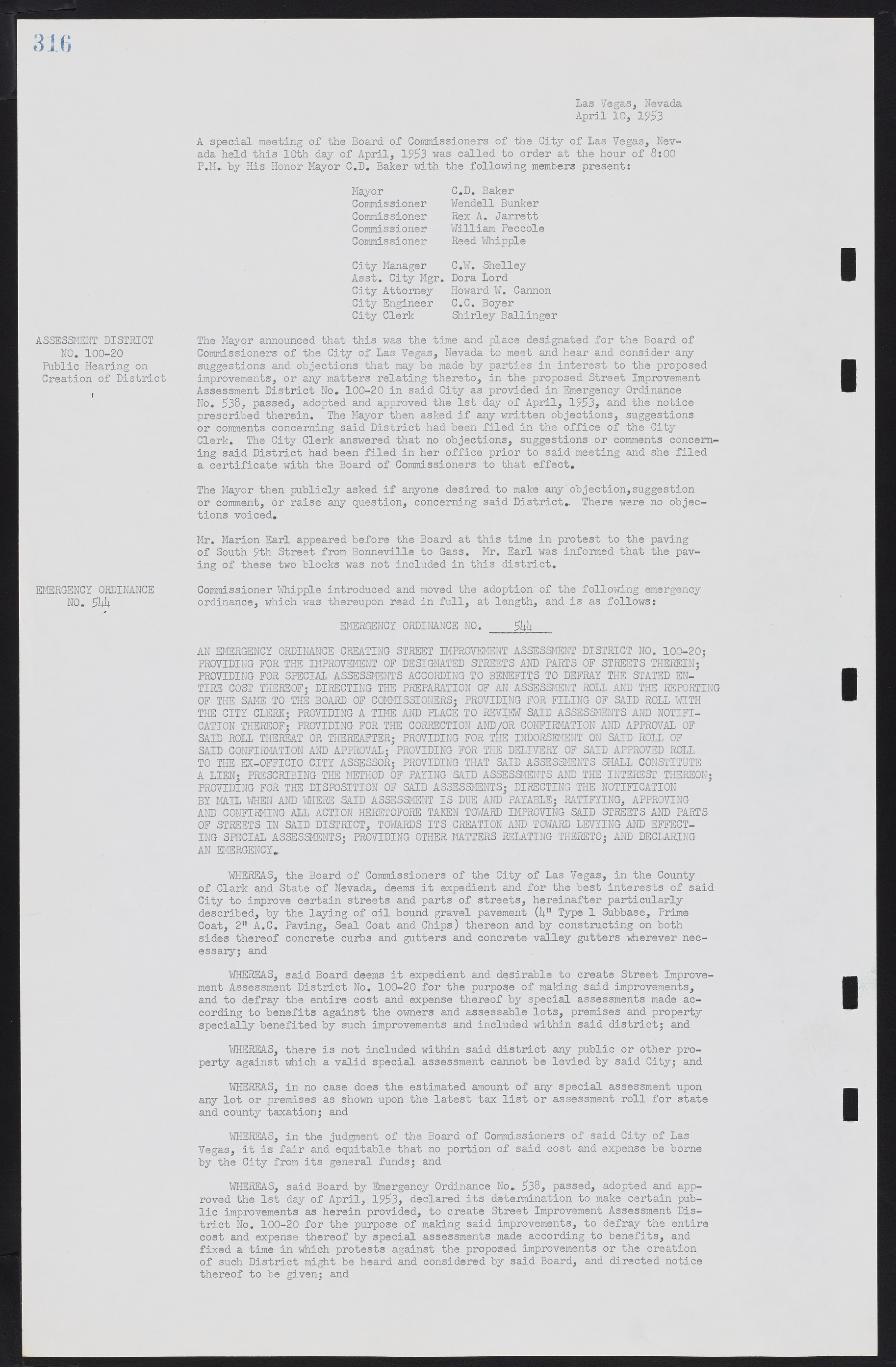 Las Vegas City Commission Minutes, May 26, 1952 to February 17, 1954, lvc000008-344