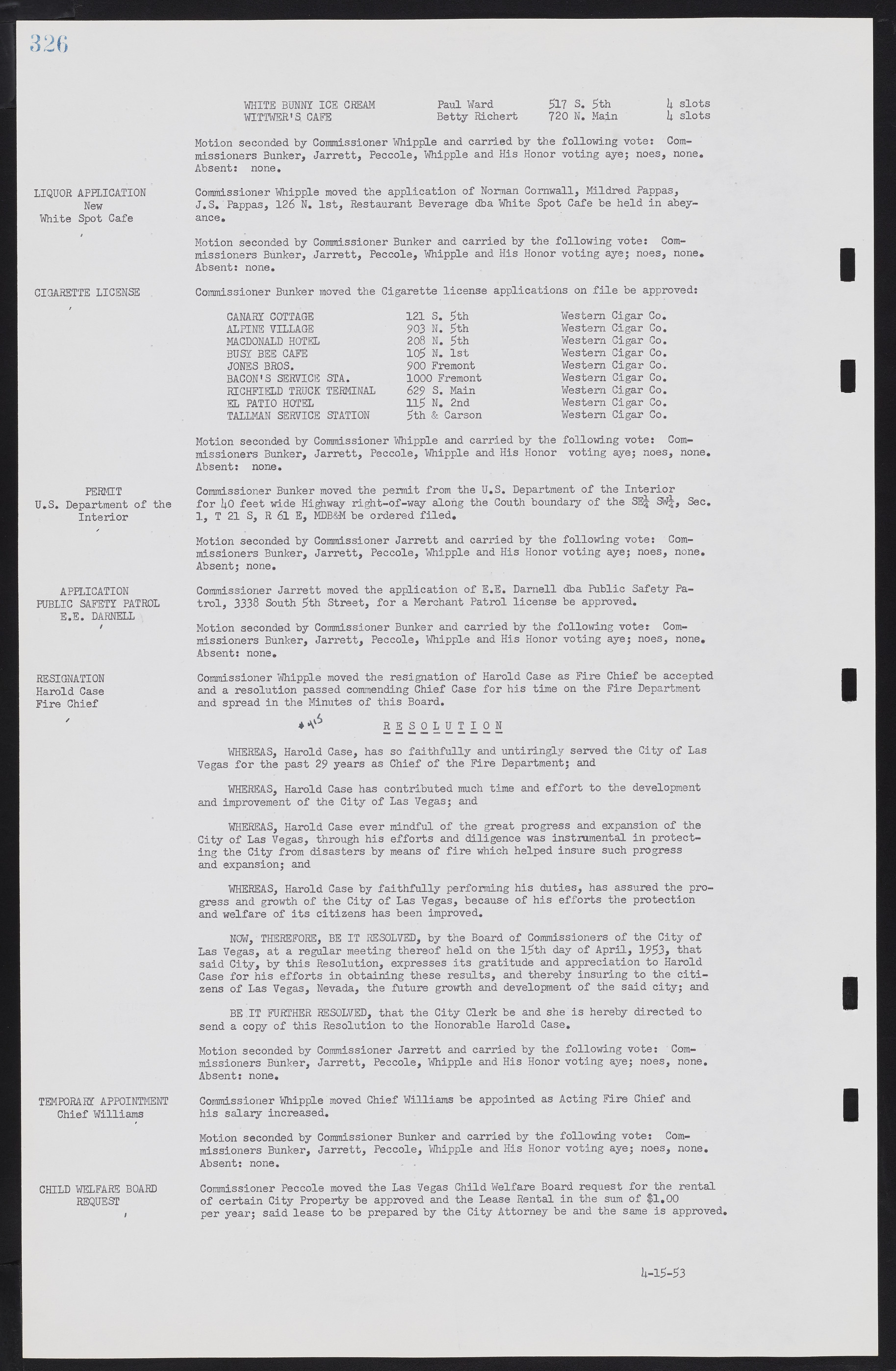 Las Vegas City Commission Minutes, May 26, 1952 to February 17, 1954, lvc000008-354