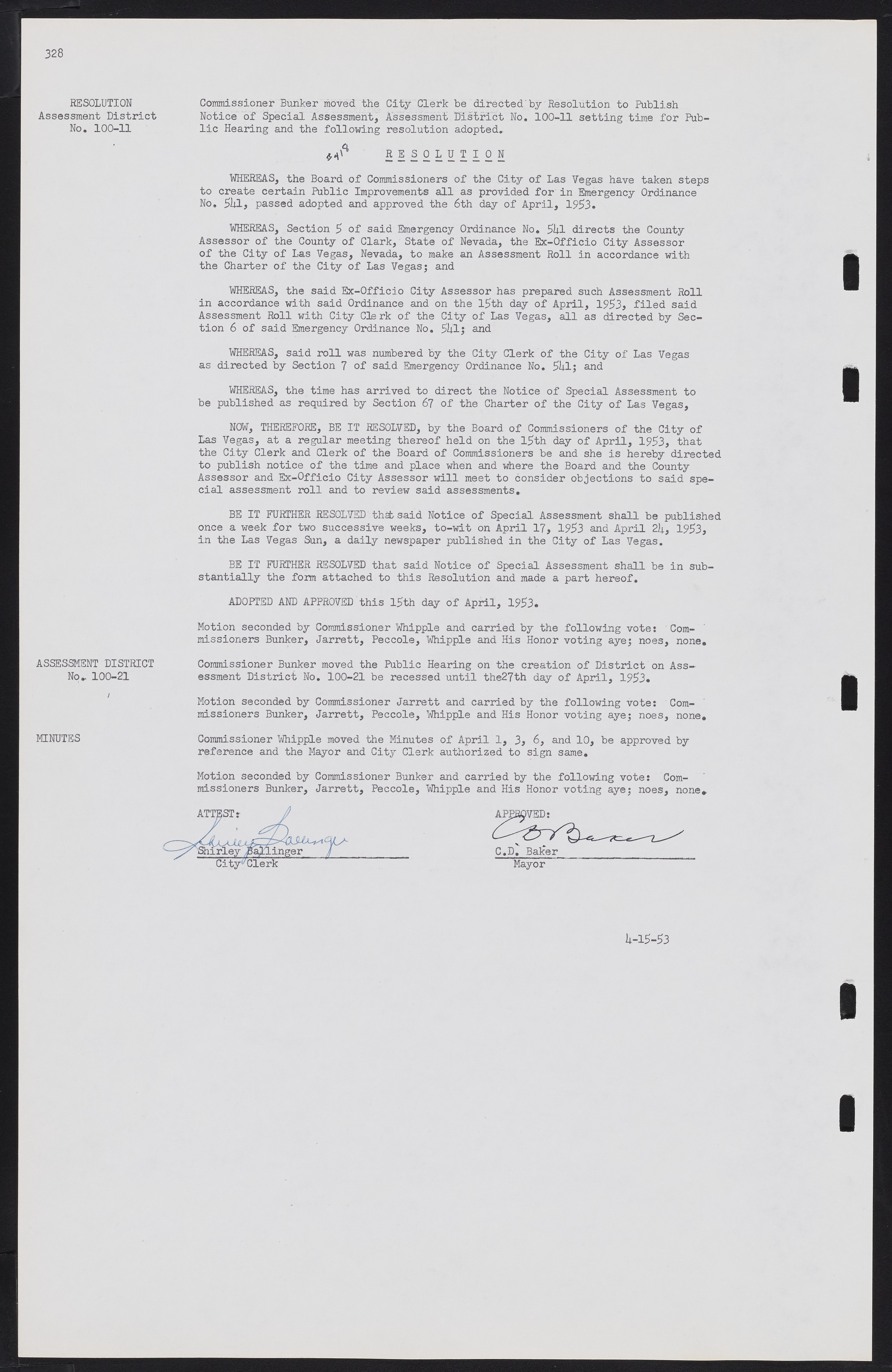 Las Vegas City Commission Minutes, May 26, 1952 to February 17, 1954, lvc000008-356