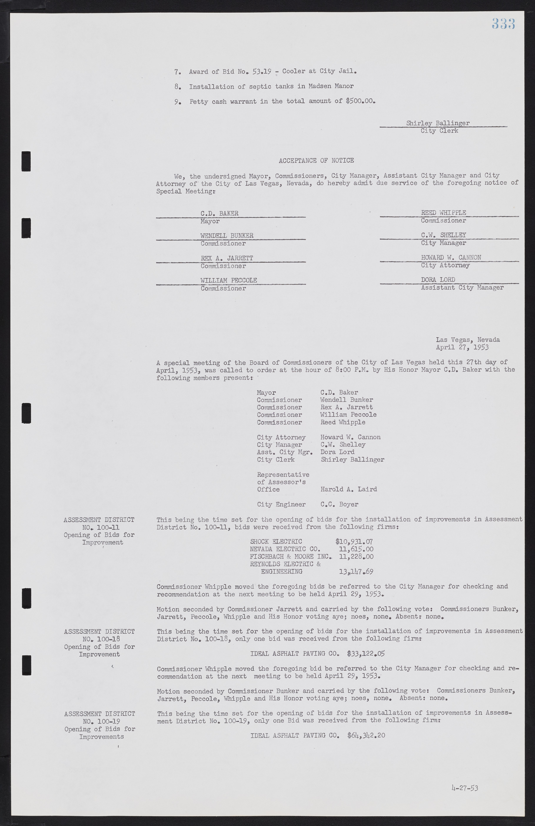 Las Vegas City Commission Minutes, May 26, 1952 to February 17, 1954, lvc000008-361