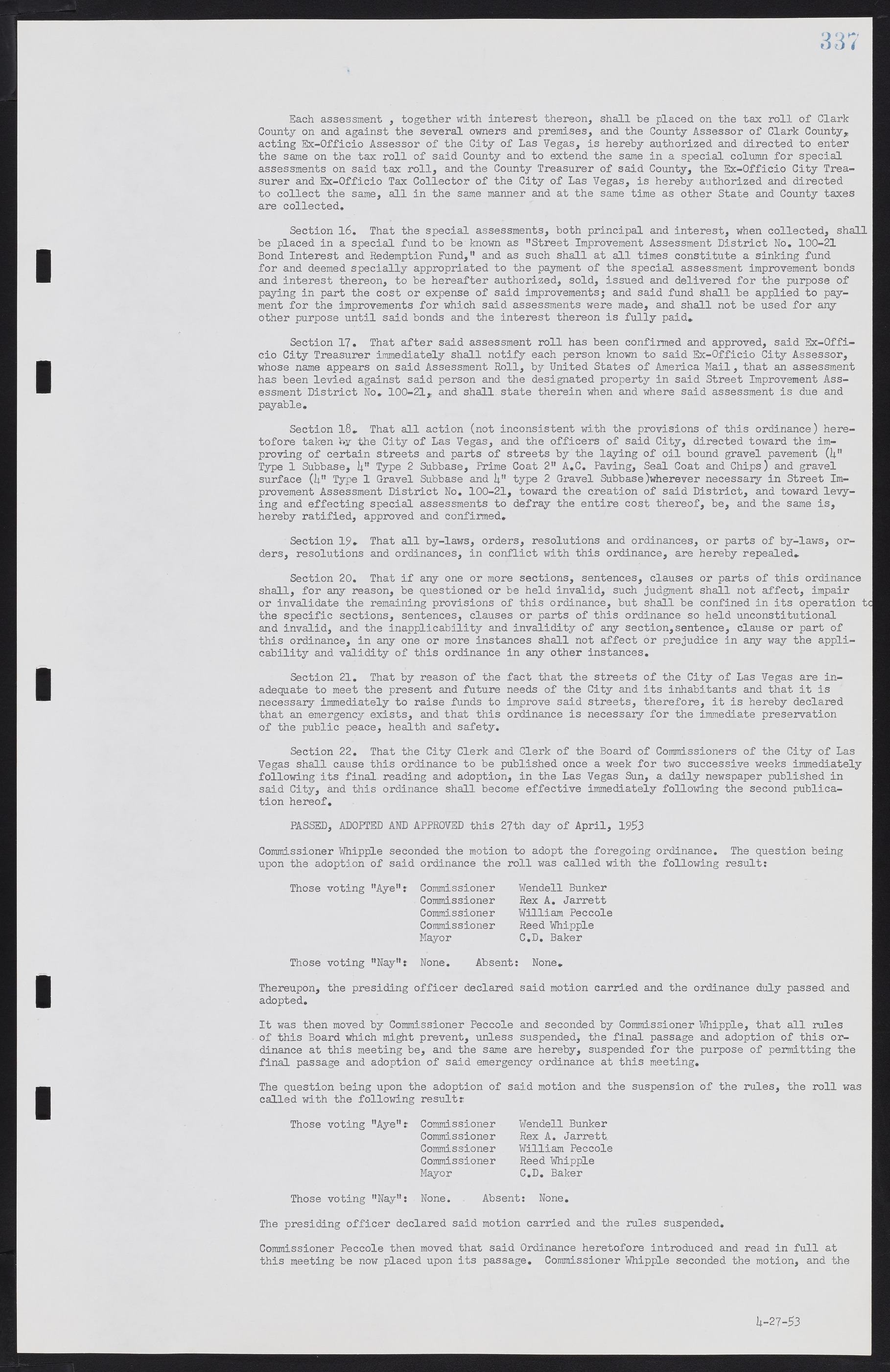 Las Vegas City Commission Minutes, May 26, 1952 to February 17, 1954, lvc000008-365
