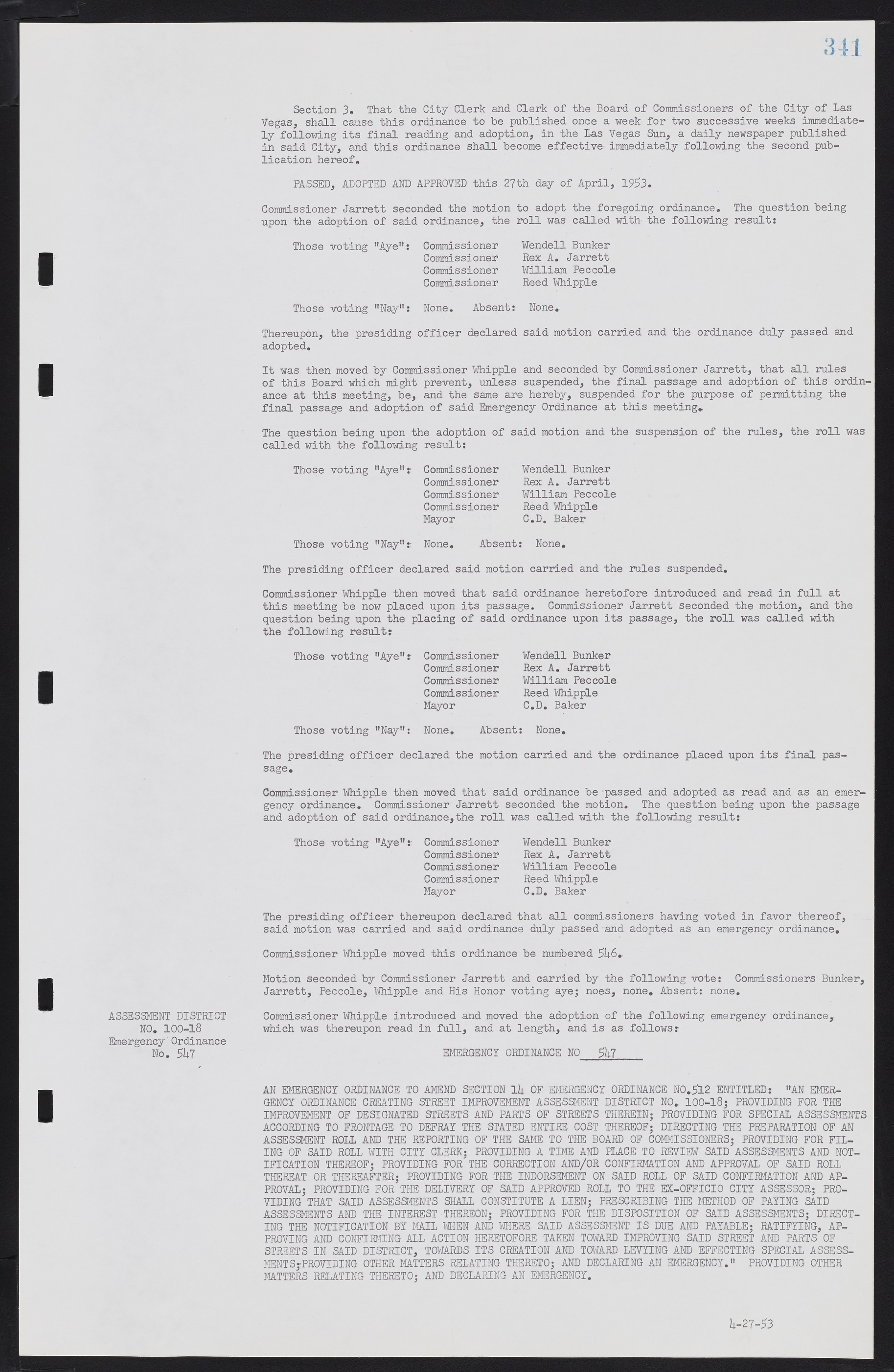 Las Vegas City Commission Minutes, May 26, 1952 to February 17, 1954, lvc000008-369