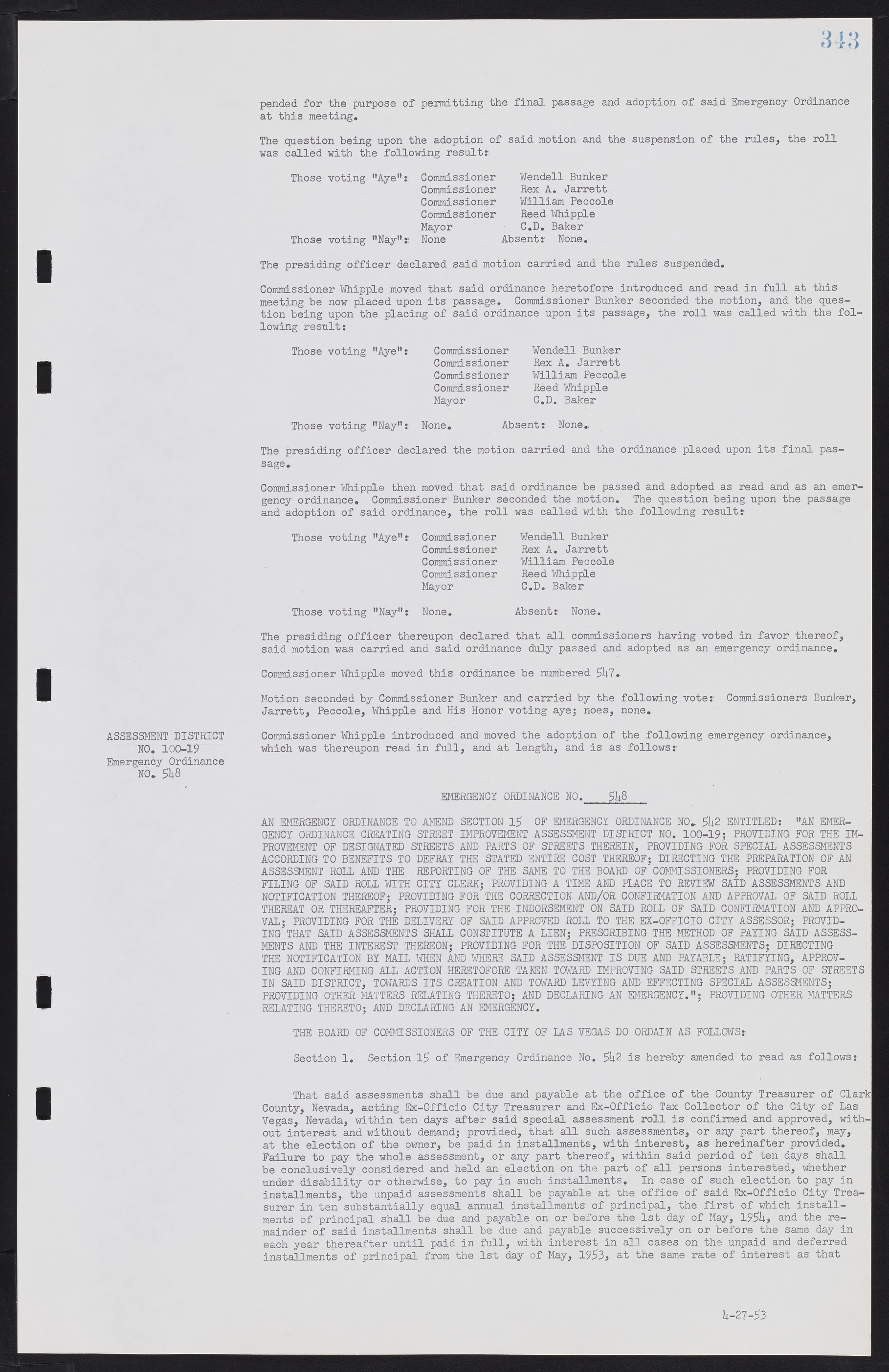 Las Vegas City Commission Minutes, May 26, 1952 to February 17, 1954, lvc000008-371