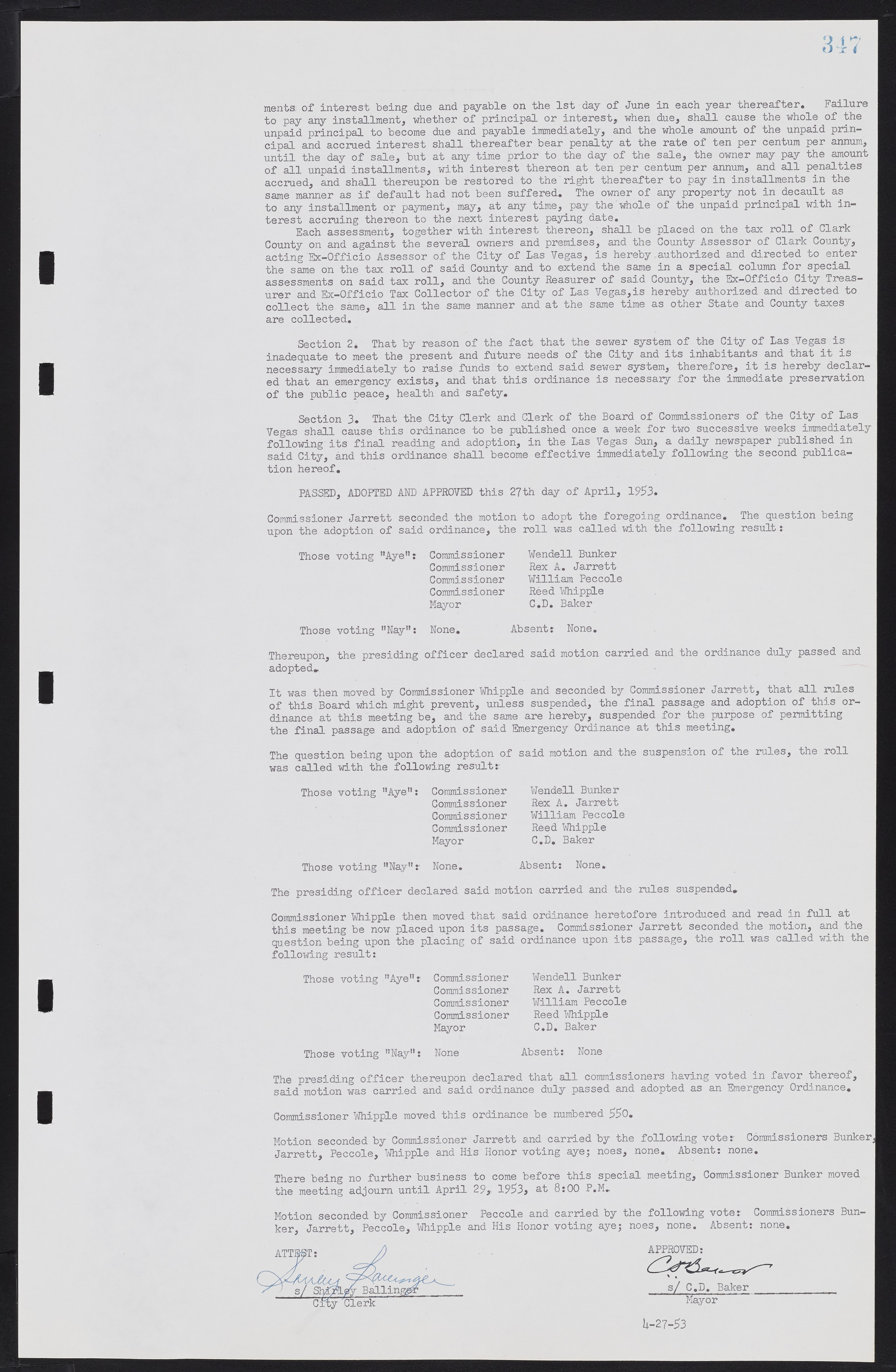 Las Vegas City Commission Minutes, May 26, 1952 to February 17, 1954, lvc000008-375