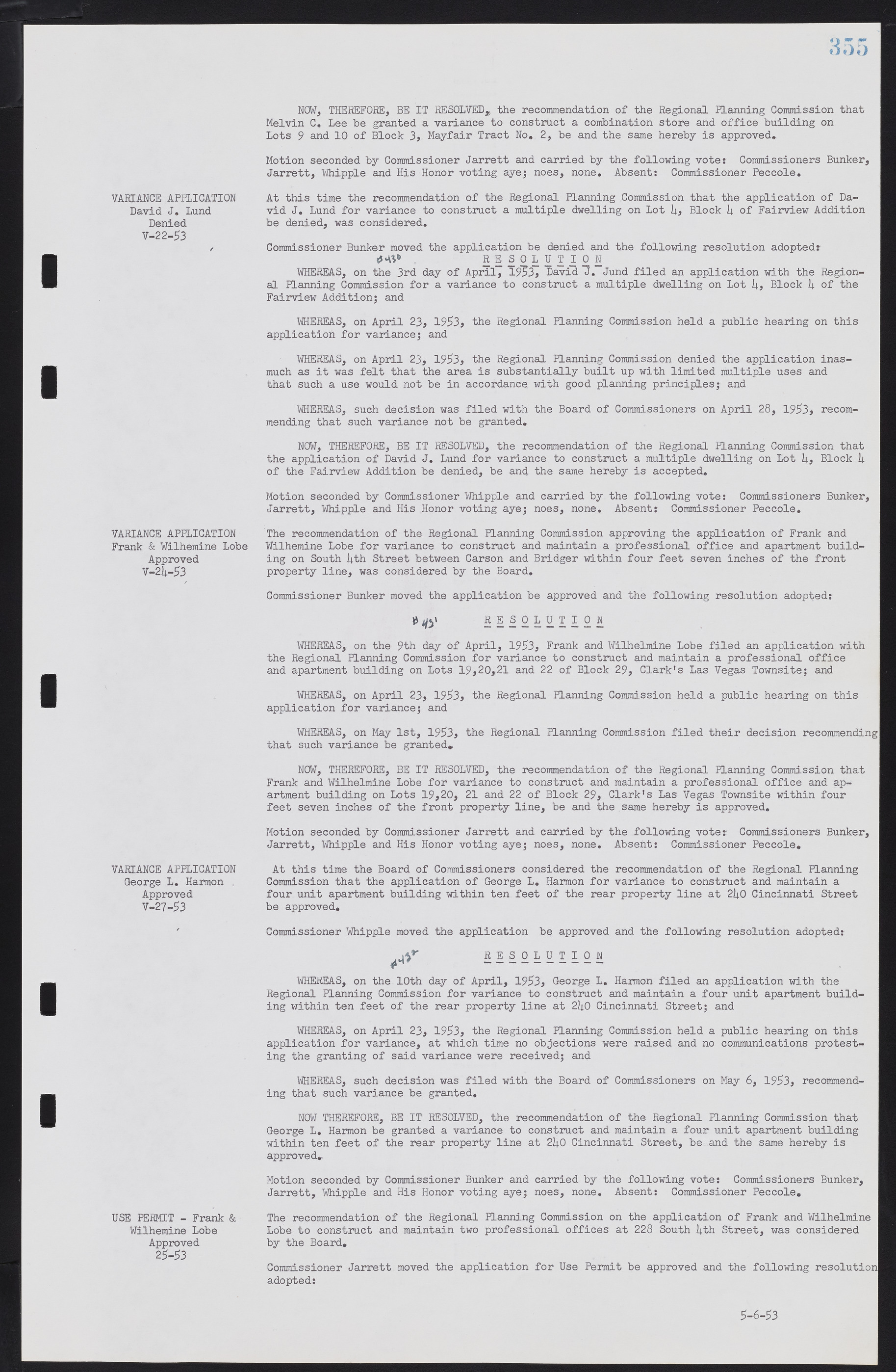 Las Vegas City Commission Minutes, May 26, 1952 to February 17, 1954, lvc000008-383