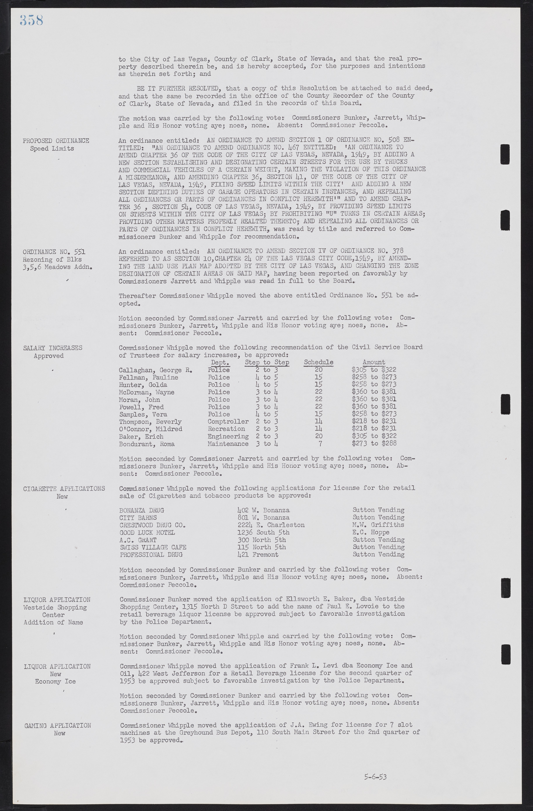Las Vegas City Commission Minutes, May 26, 1952 to February 17, 1954, lvc000008-386