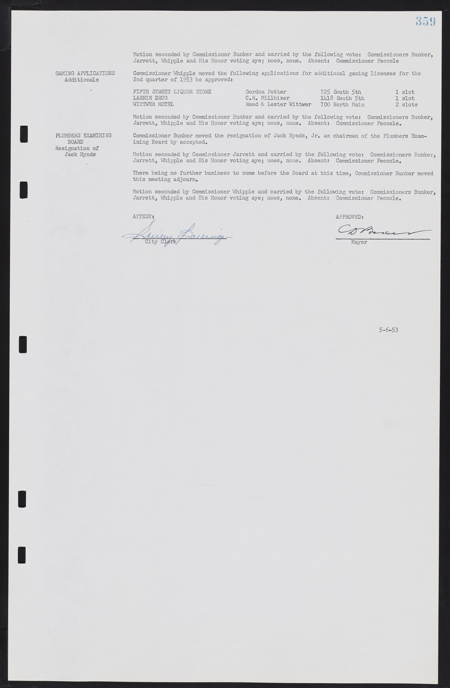 Las Vegas City Commission Minutes, May 26, 1952 to February 17, 1954, lvc000008-387