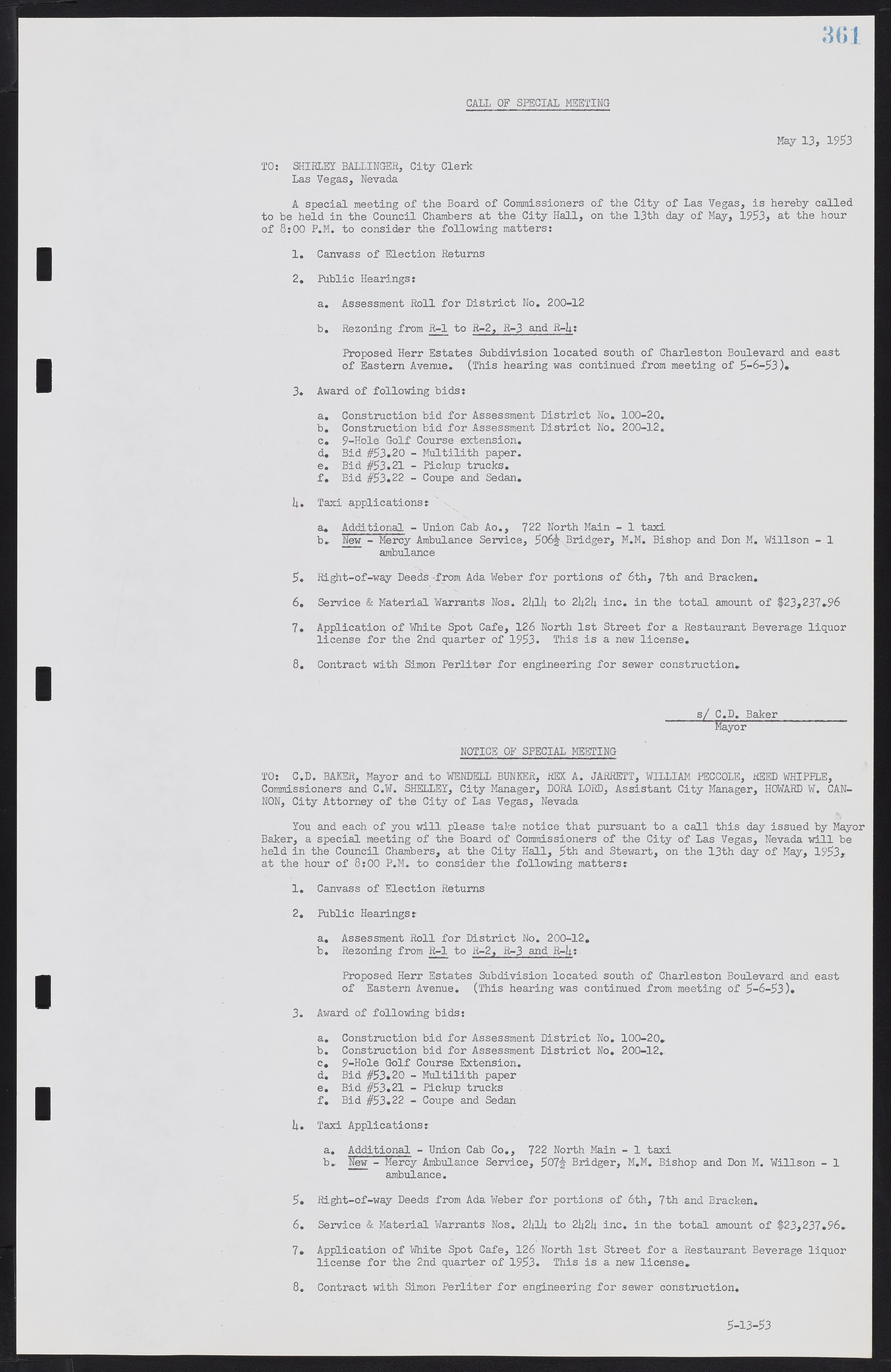 Las Vegas City Commission Minutes, May 26, 1952 to February 17, 1954, lvc000008-389