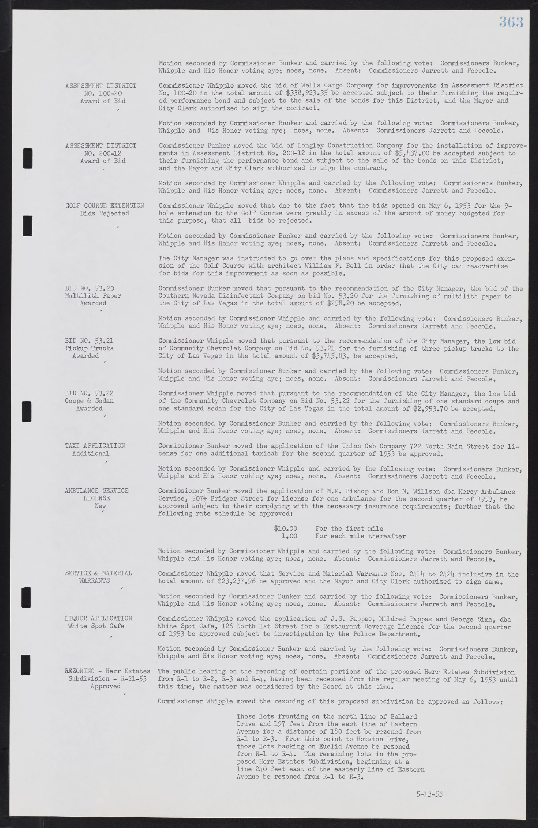 Las Vegas City Commission Minutes, May 26, 1952 to February 17, 1954, lvc000008-391