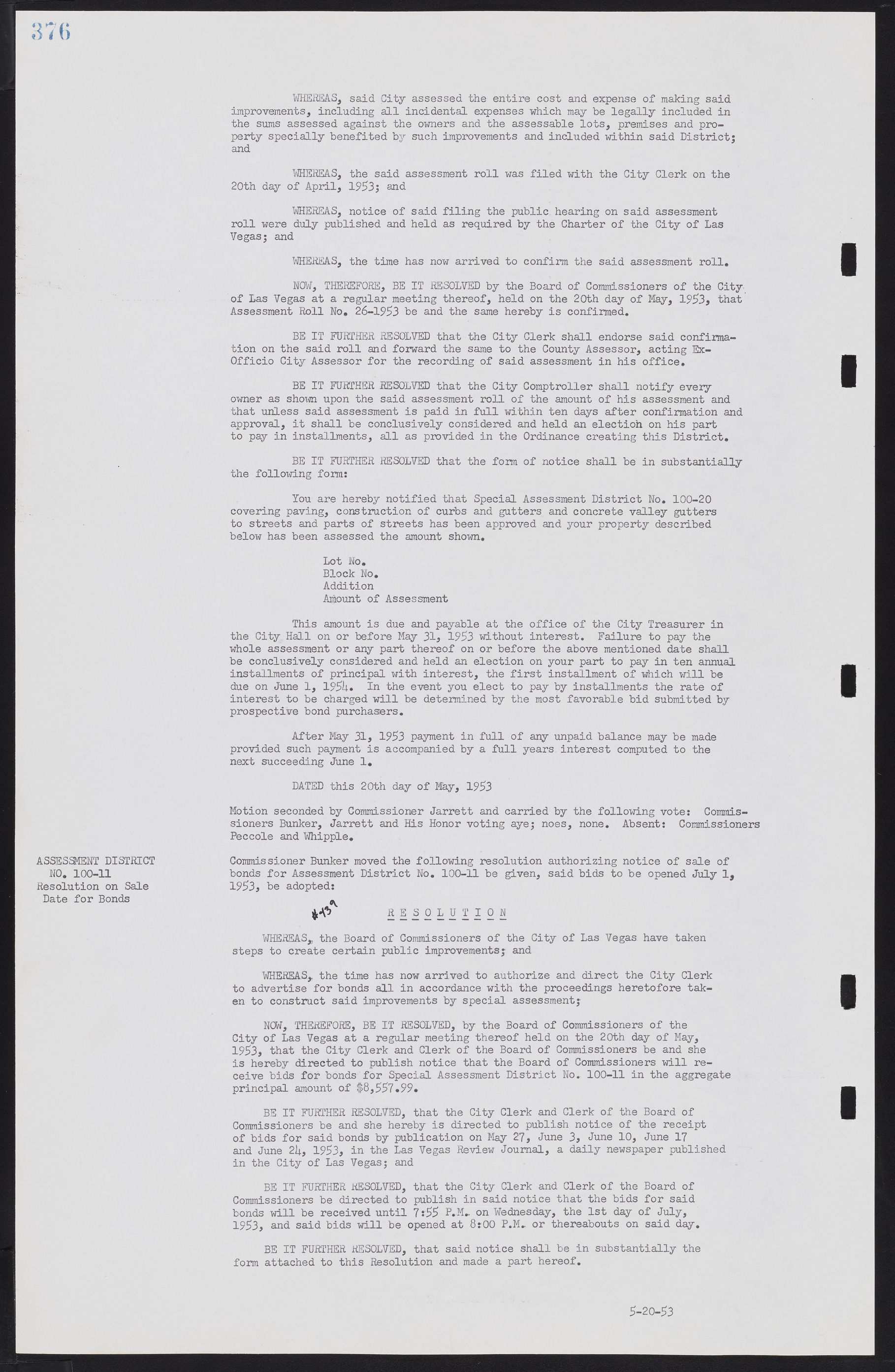 Las Vegas City Commission Minutes, May 26, 1952 to February 17, 1954, lvc000008-404