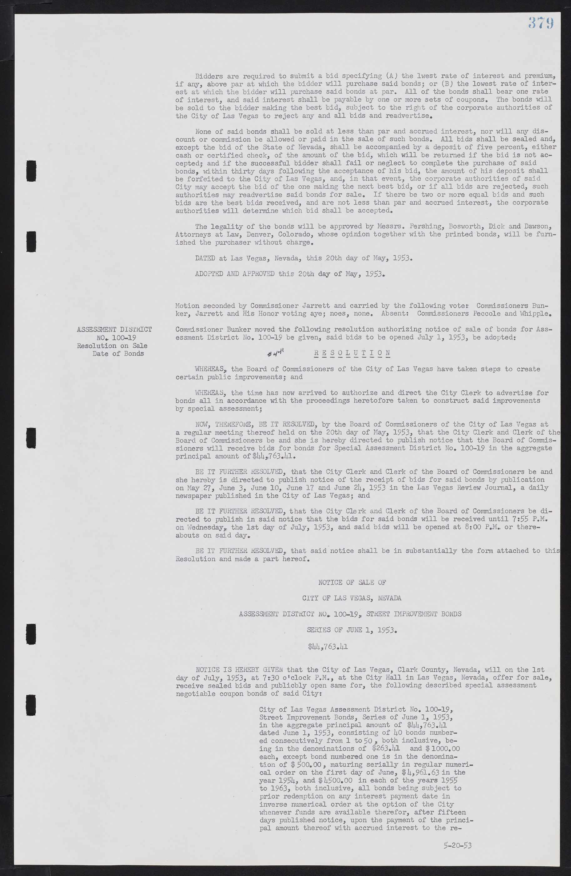 Las Vegas City Commission Minutes, May 26, 1952 to February 17, 1954, lvc000008-407