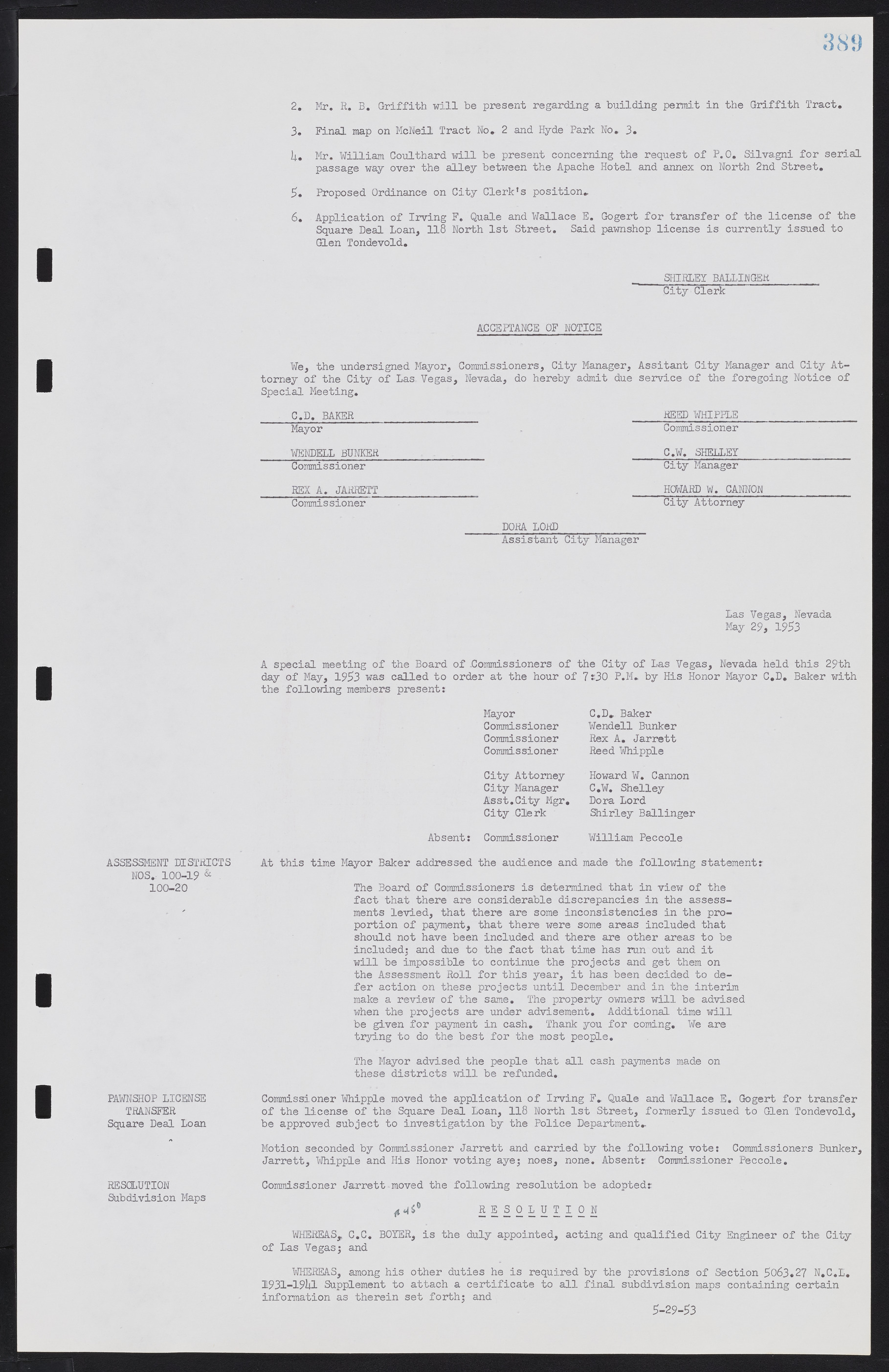 Las Vegas City Commission Minutes, May 26, 1952 to February 17, 1954, lvc000008-417