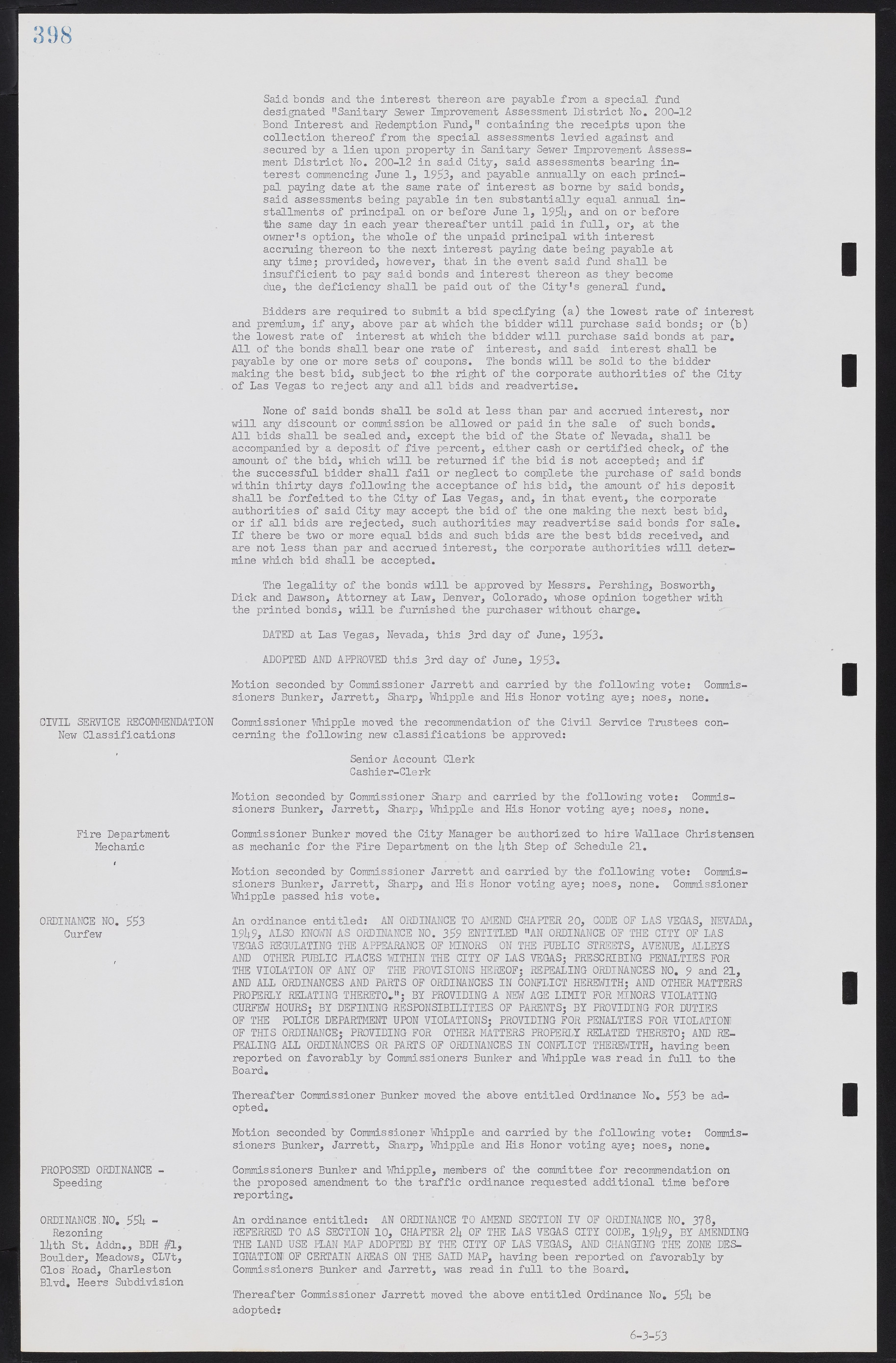 Las Vegas City Commission Minutes, May 26, 1952 to February 17, 1954, lvc000008-426