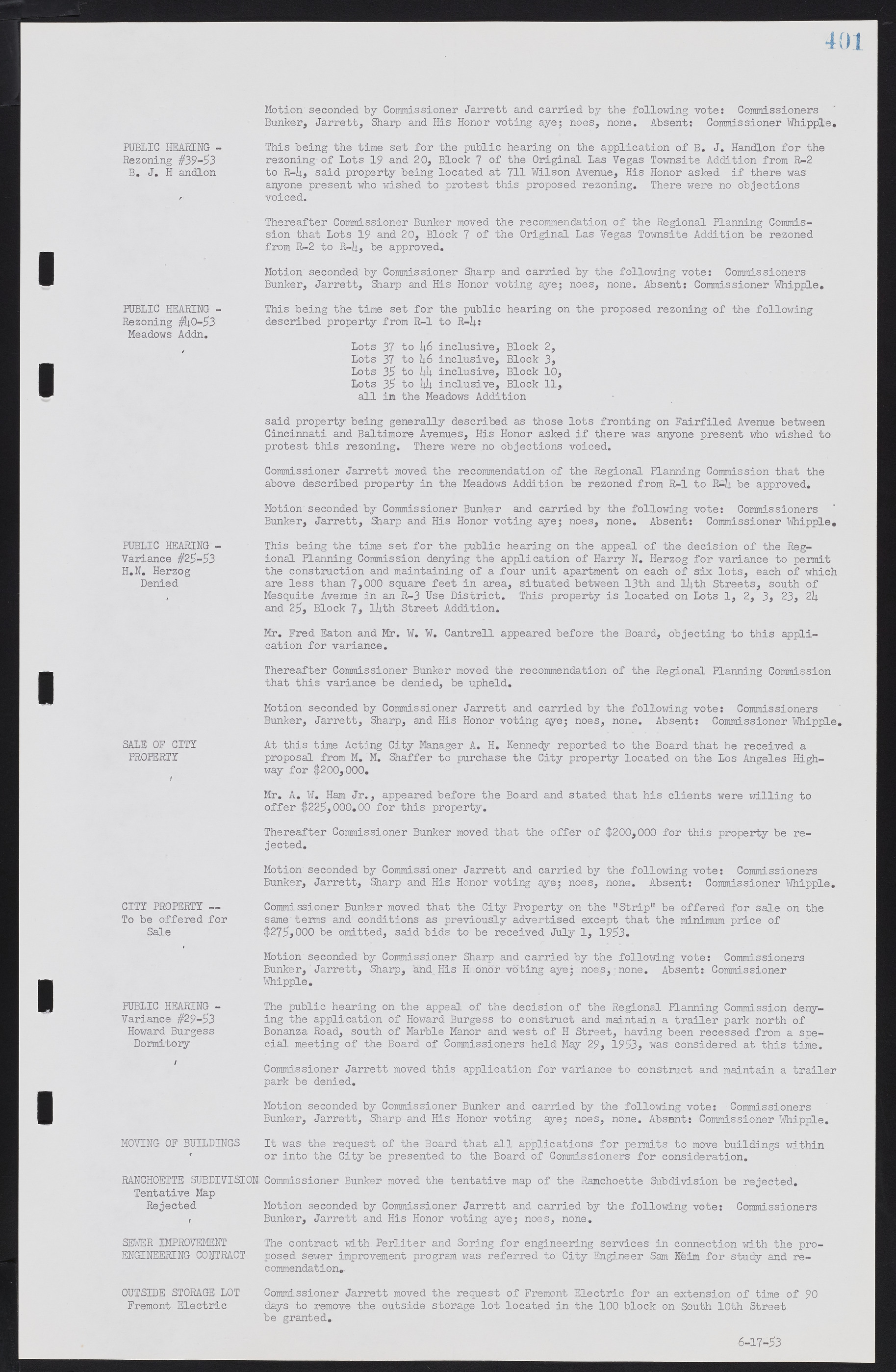 Las Vegas City Commission Minutes, May 26, 1952 to February 17, 1954, lvc000008-429