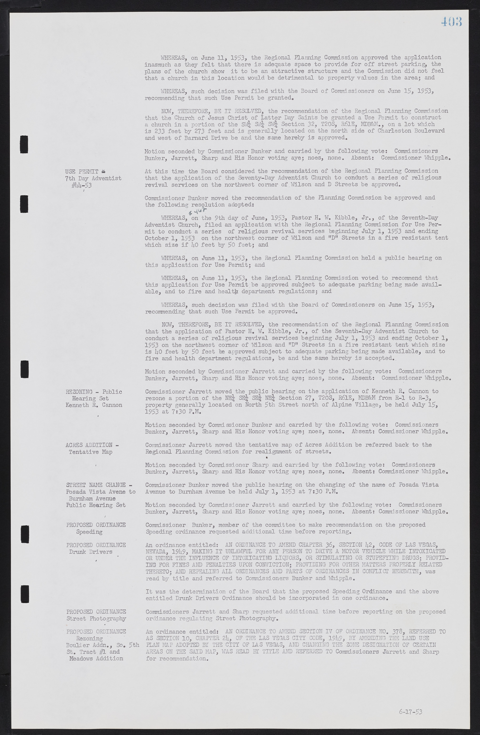 Las Vegas City Commission Minutes, May 26, 1952 to February 17, 1954, lvc000008-431