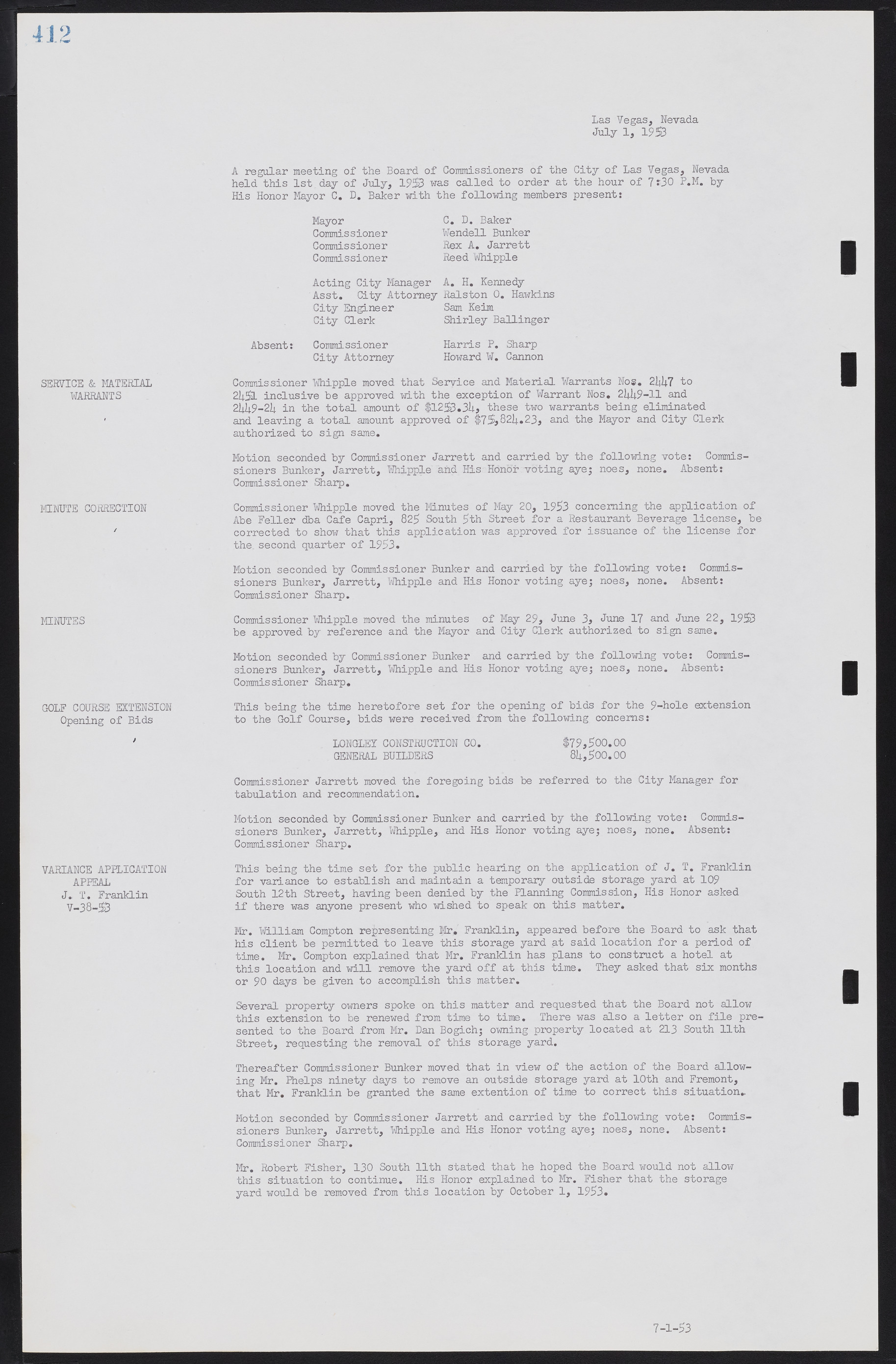Las Vegas City Commission Minutes, May 26, 1952 to February 17, 1954, lvc000008-440