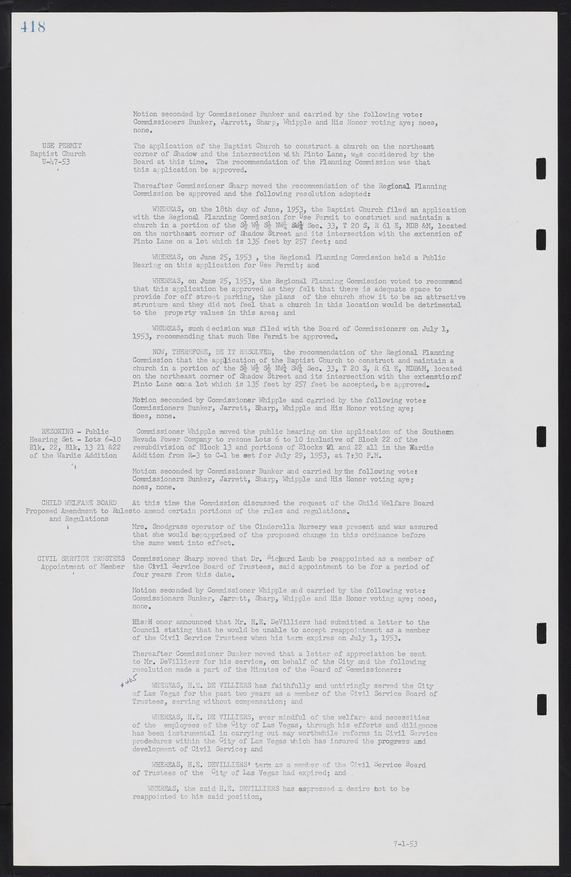 Las Vegas City Commission Minutes, May 26, 1952 to February 17, 1954, lvc000008-448