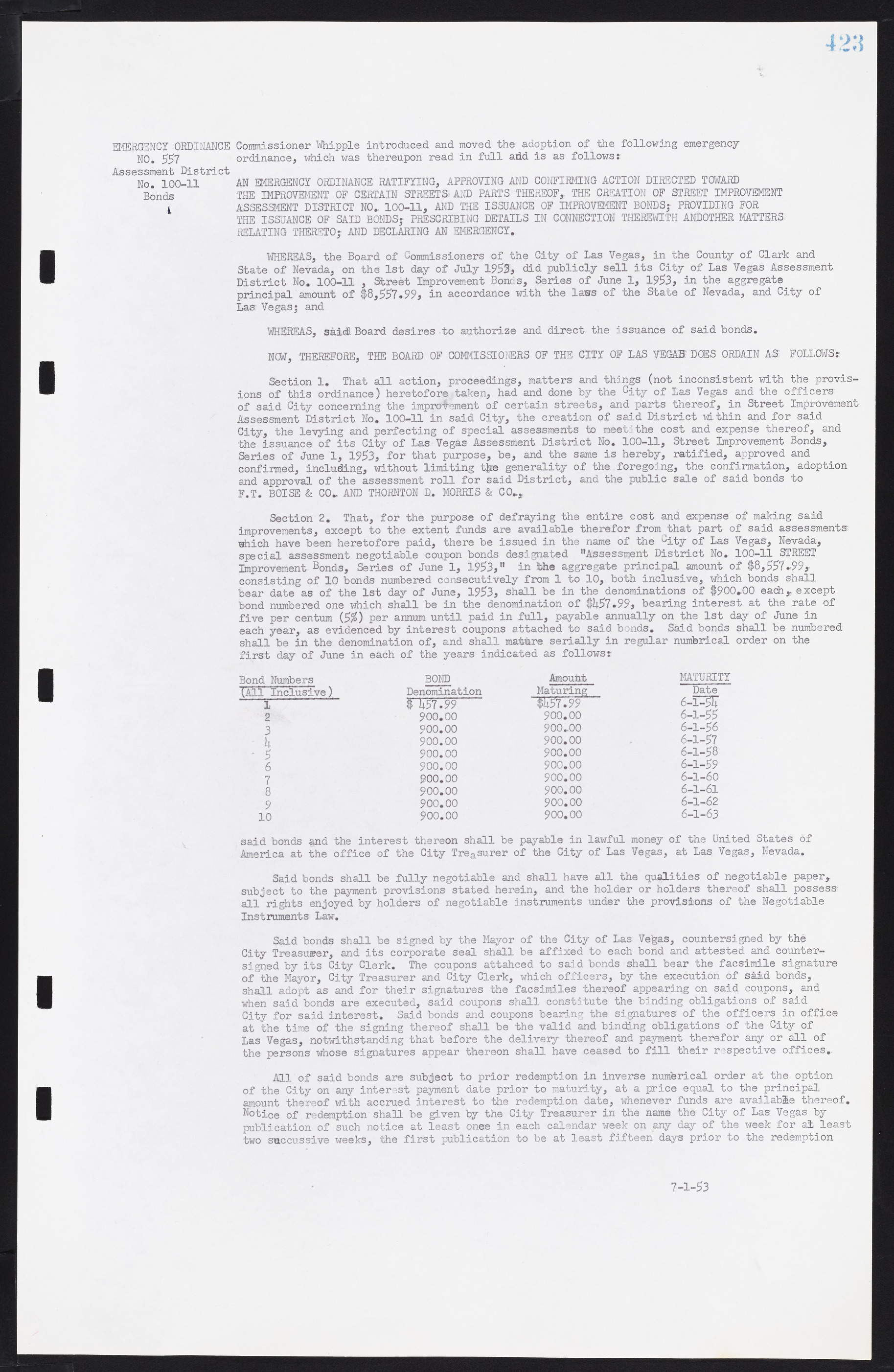 Las Vegas City Commission Minutes, May 26, 1952 to February 17, 1954, lvc000008-453