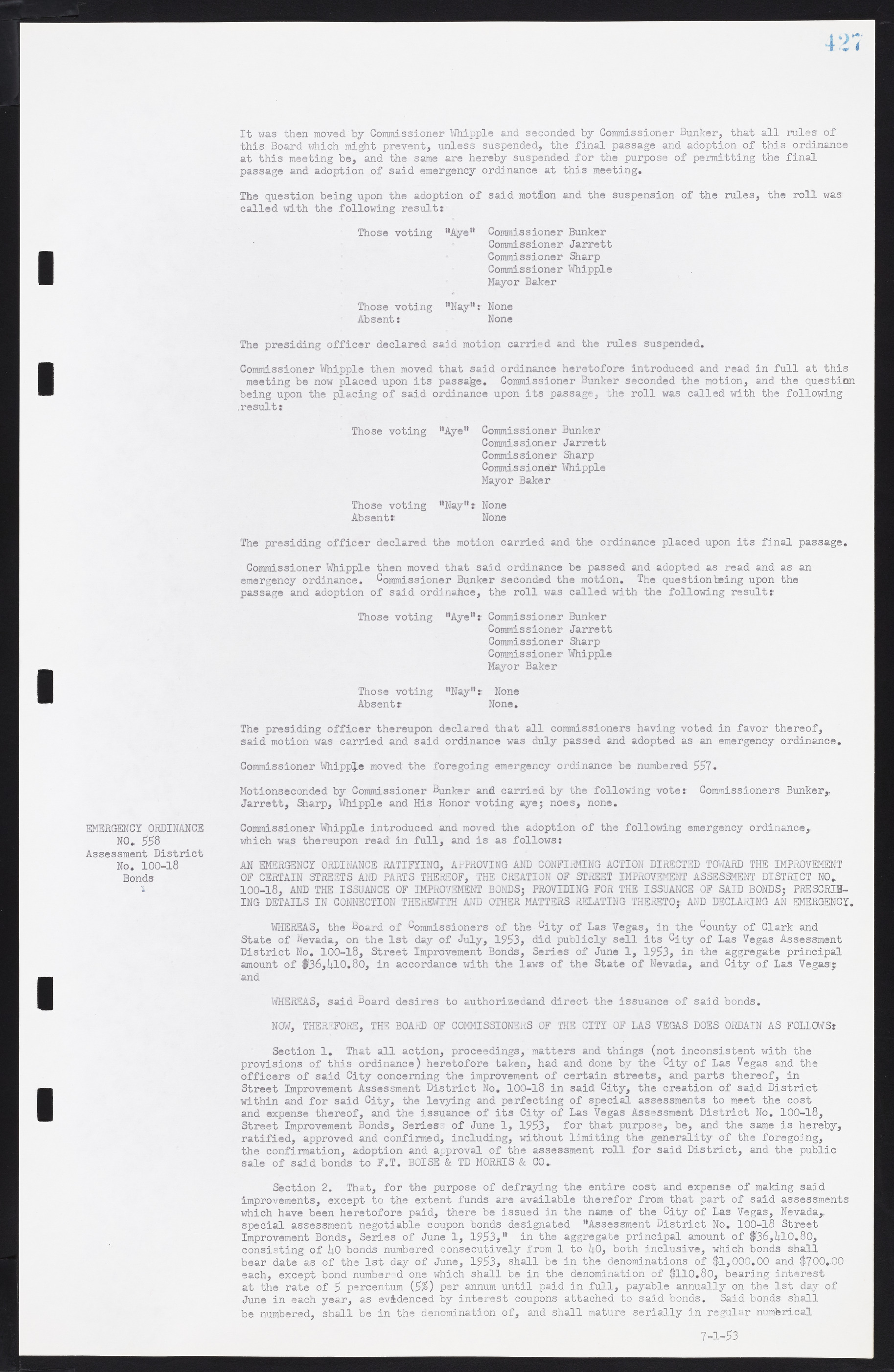 Las Vegas City Commission Minutes, May 26, 1952 to February 17, 1954, lvc000008-457