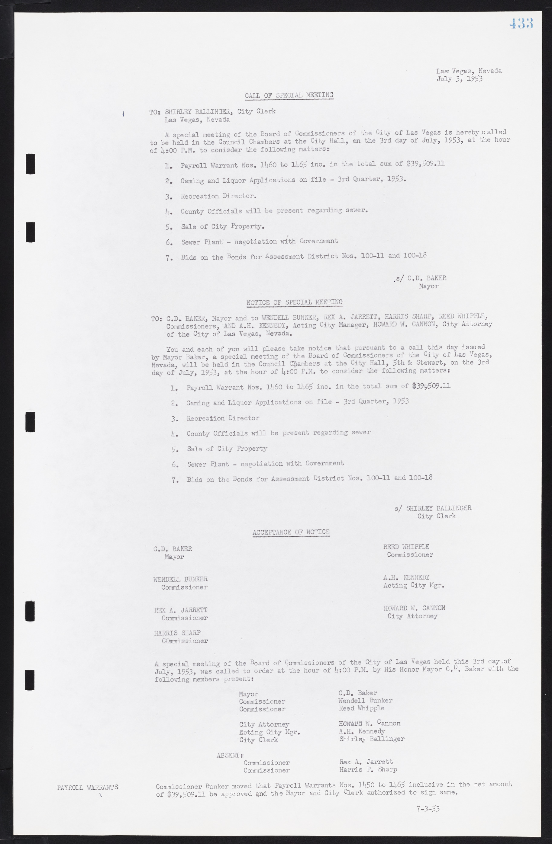 Las Vegas City Commission Minutes, May 26, 1952 to February 17, 1954, lvc000008-463