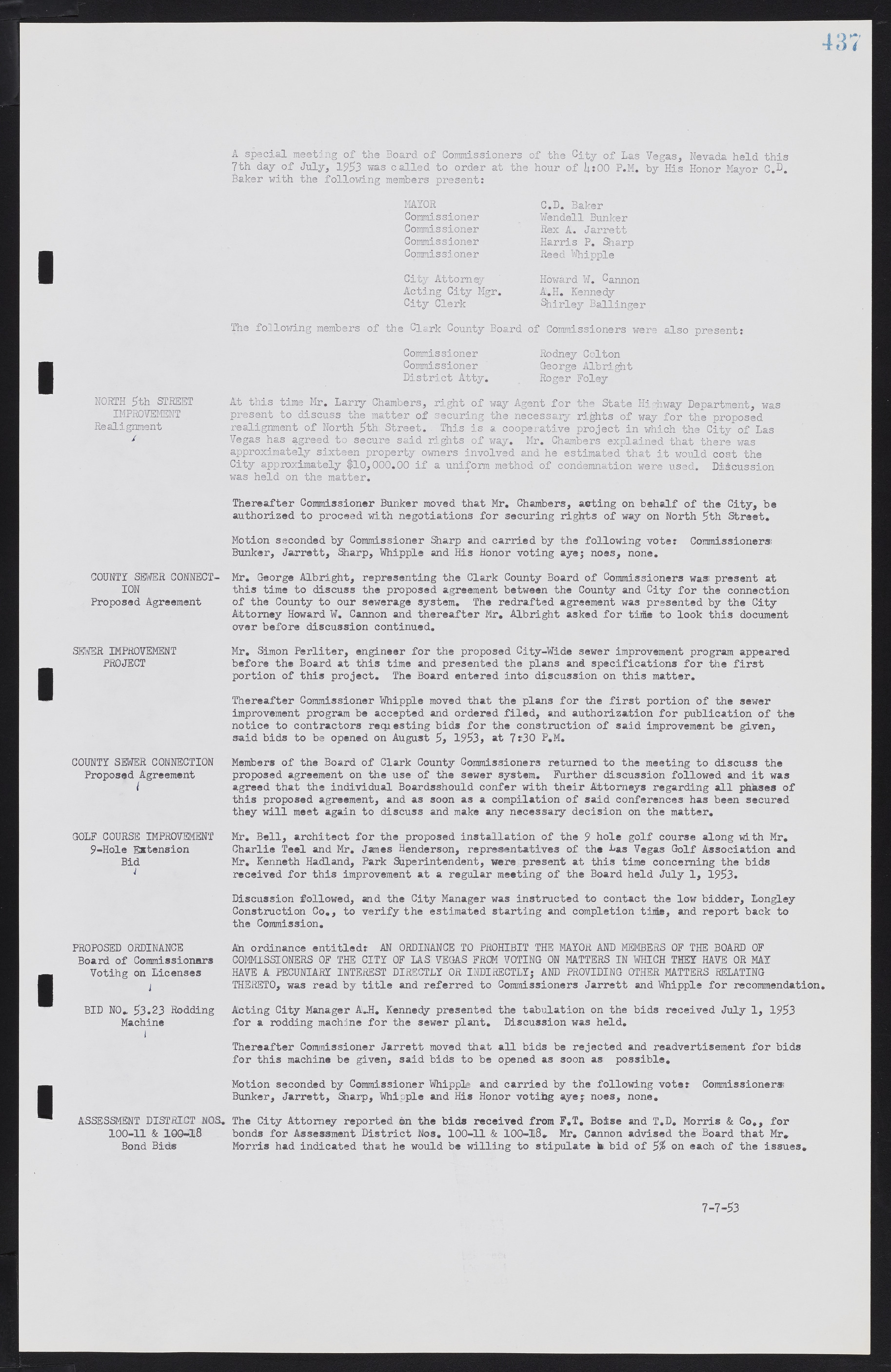 Las Vegas City Commission Minutes, May 26, 1952 to February 17, 1954, lvc000008-467