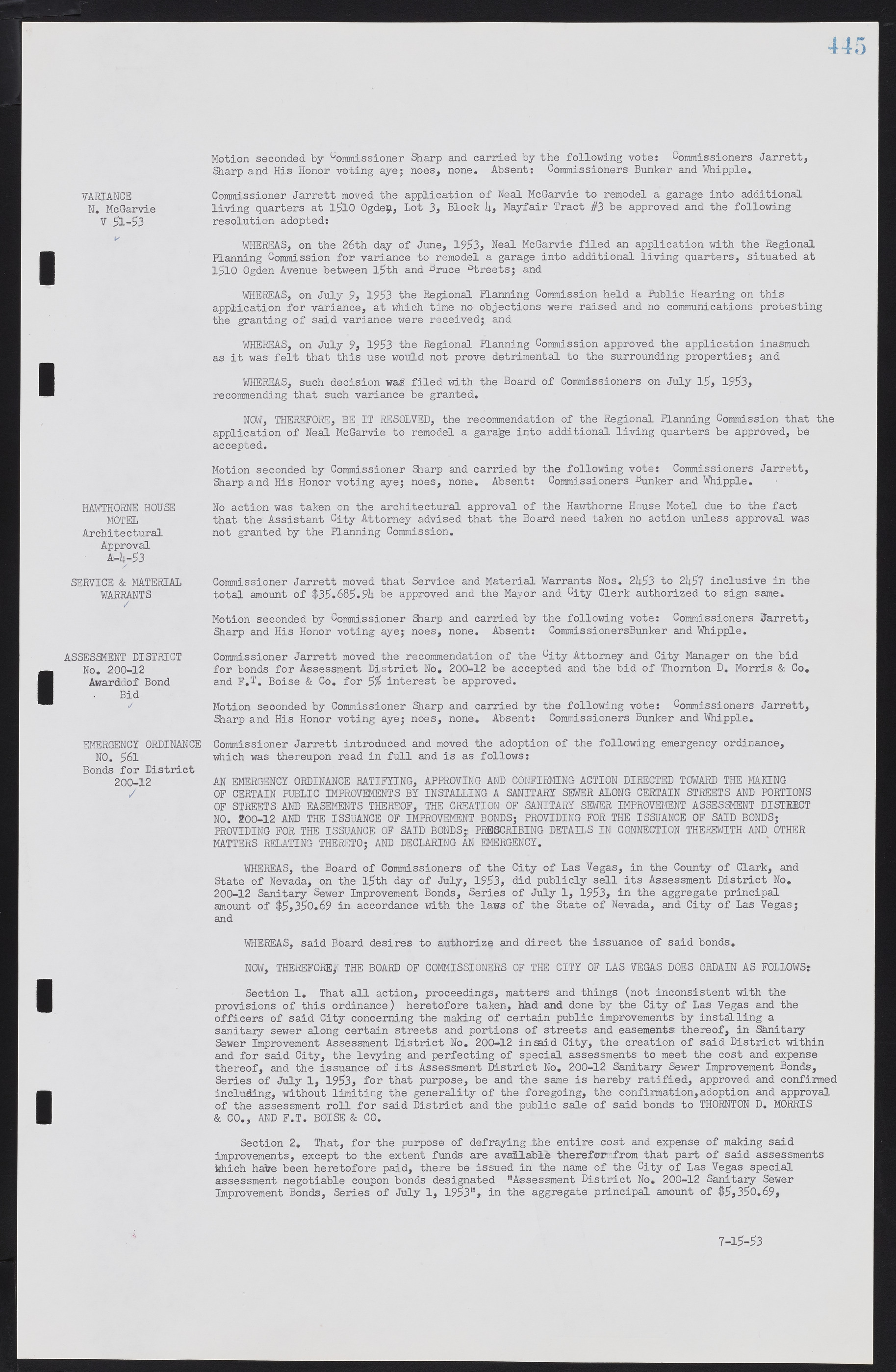 Las Vegas City Commission Minutes, May 26, 1952 to February 17, 1954, lvc000008-475