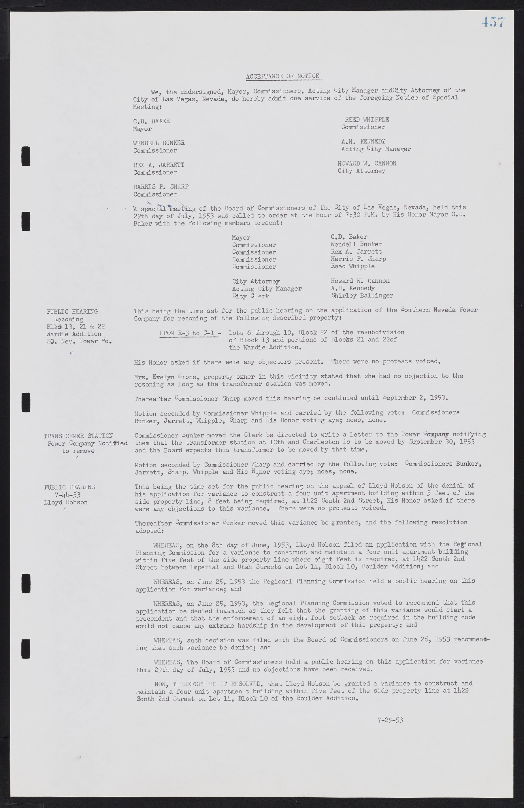 Las Vegas City Commission Minutes, May 26, 1952 to February 17, 1954, lvc000008-487