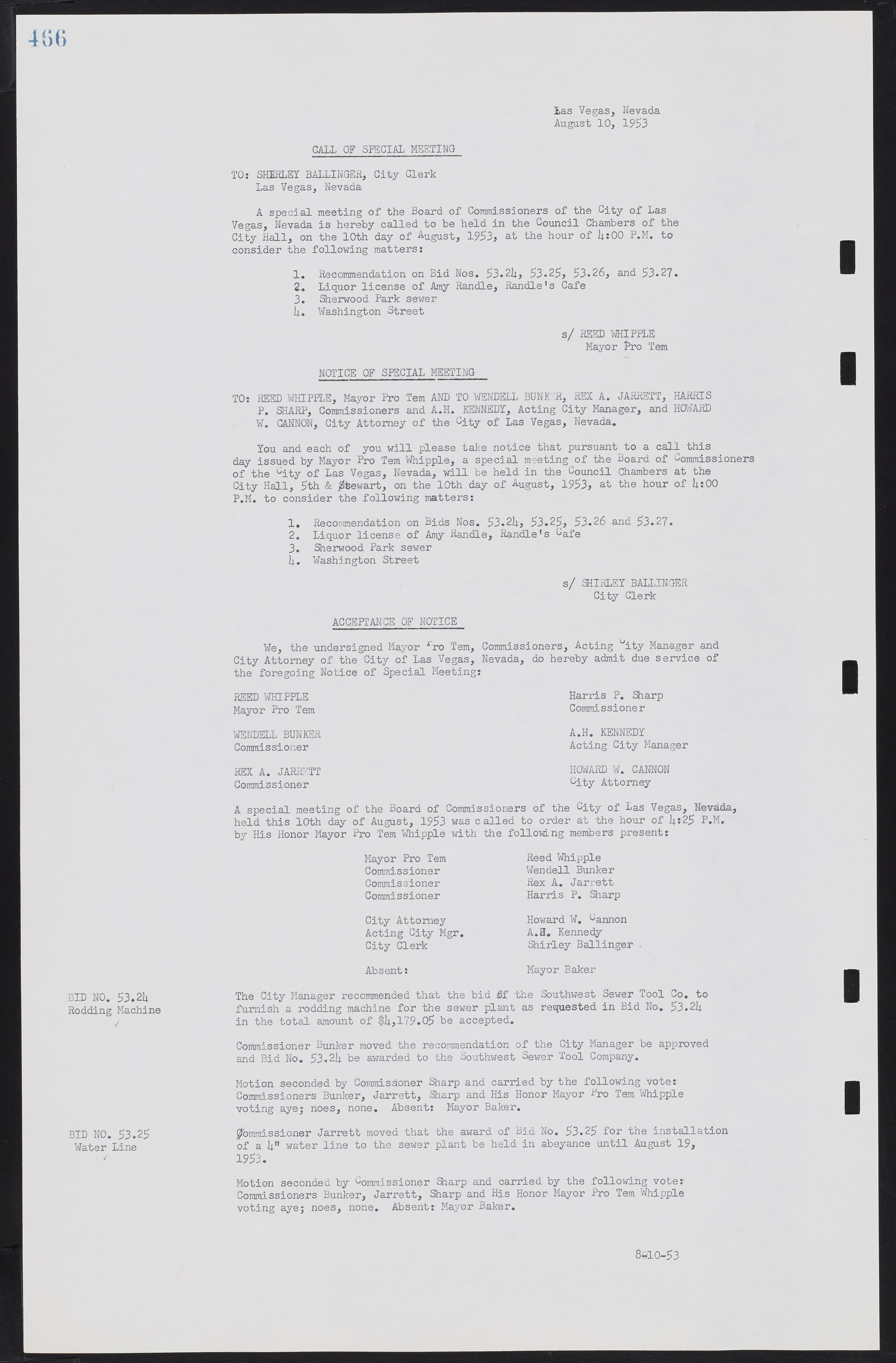 Las Vegas City Commission Minutes, May 26, 1952 to February 17, 1954, lvc000008-496