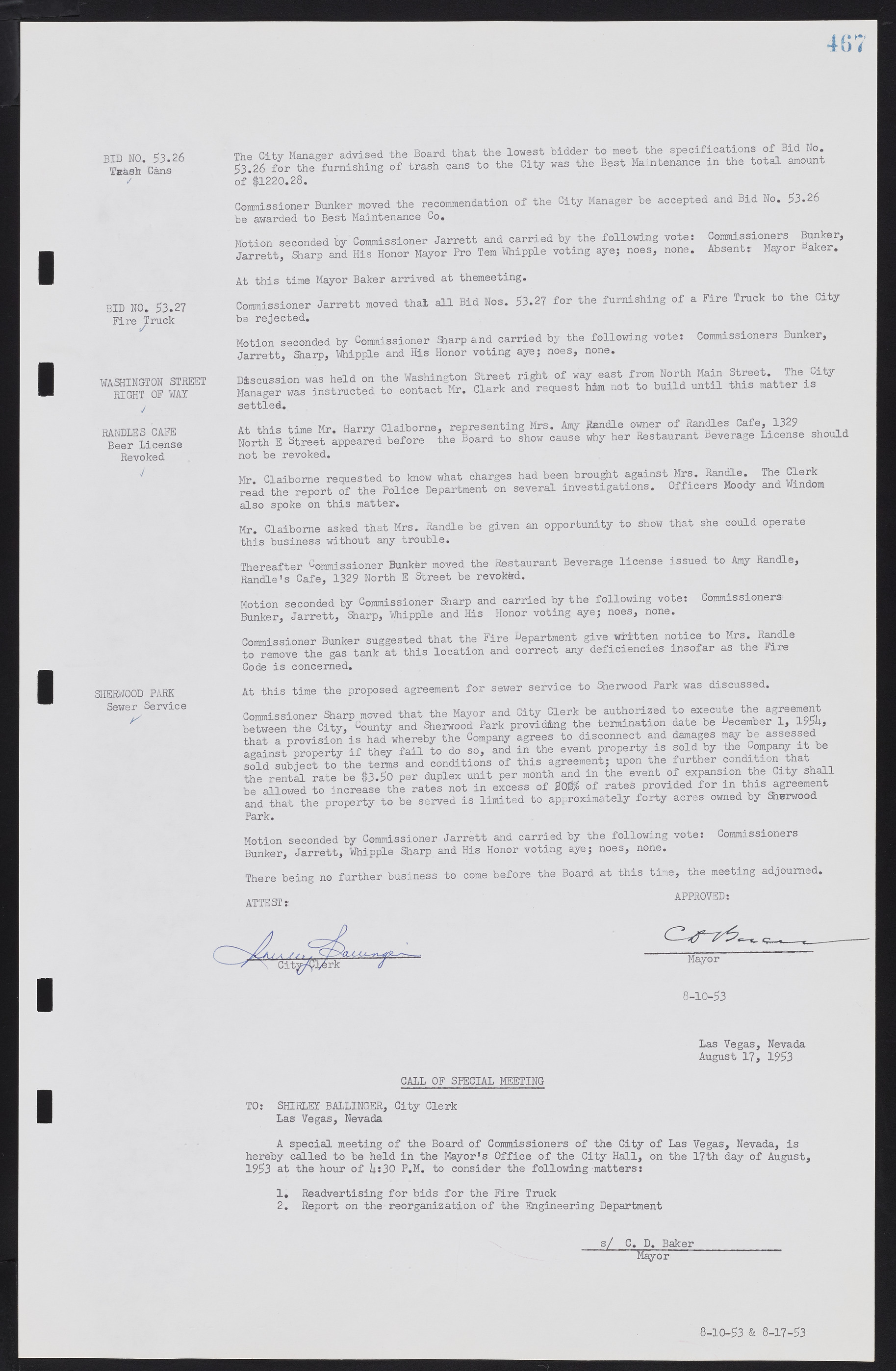 Las Vegas City Commission Minutes, May 26, 1952 to February 17, 1954, lvc000008-497