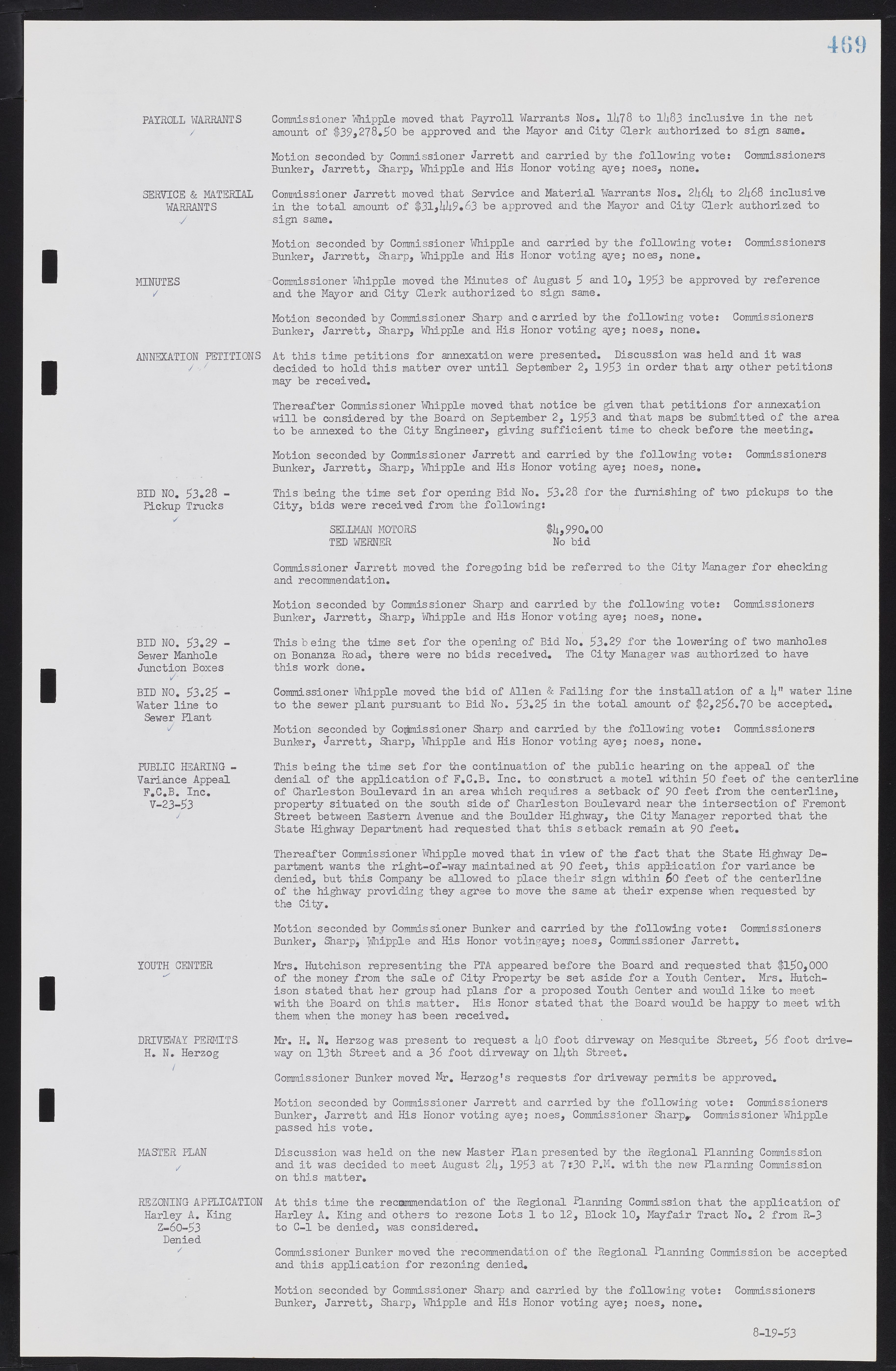 Las Vegas City Commission Minutes, May 26, 1952 to February 17, 1954, lvc000008-499