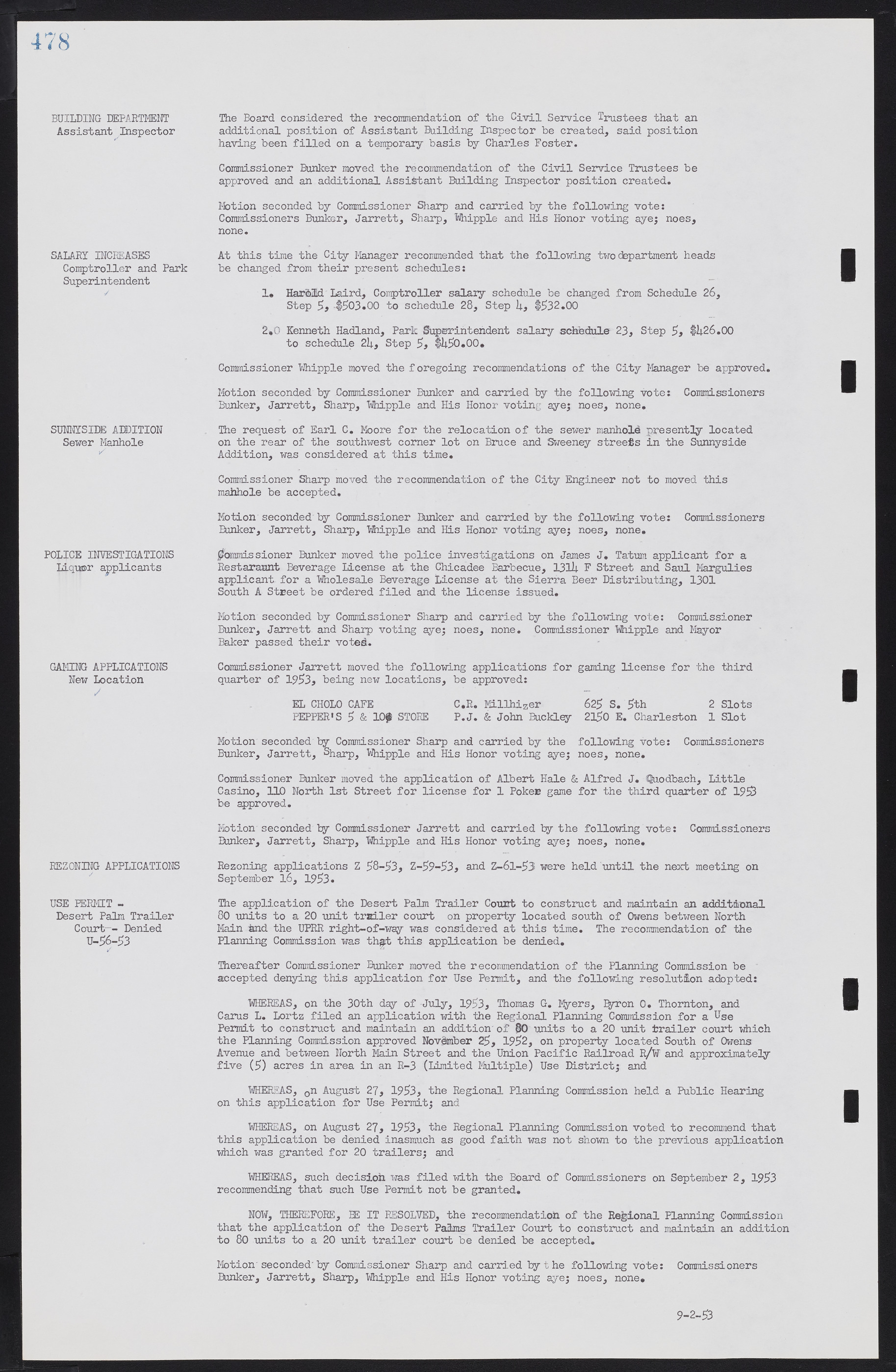 Las Vegas City Commission Minutes, May 26, 1952 to February 17, 1954, lvc000008-508