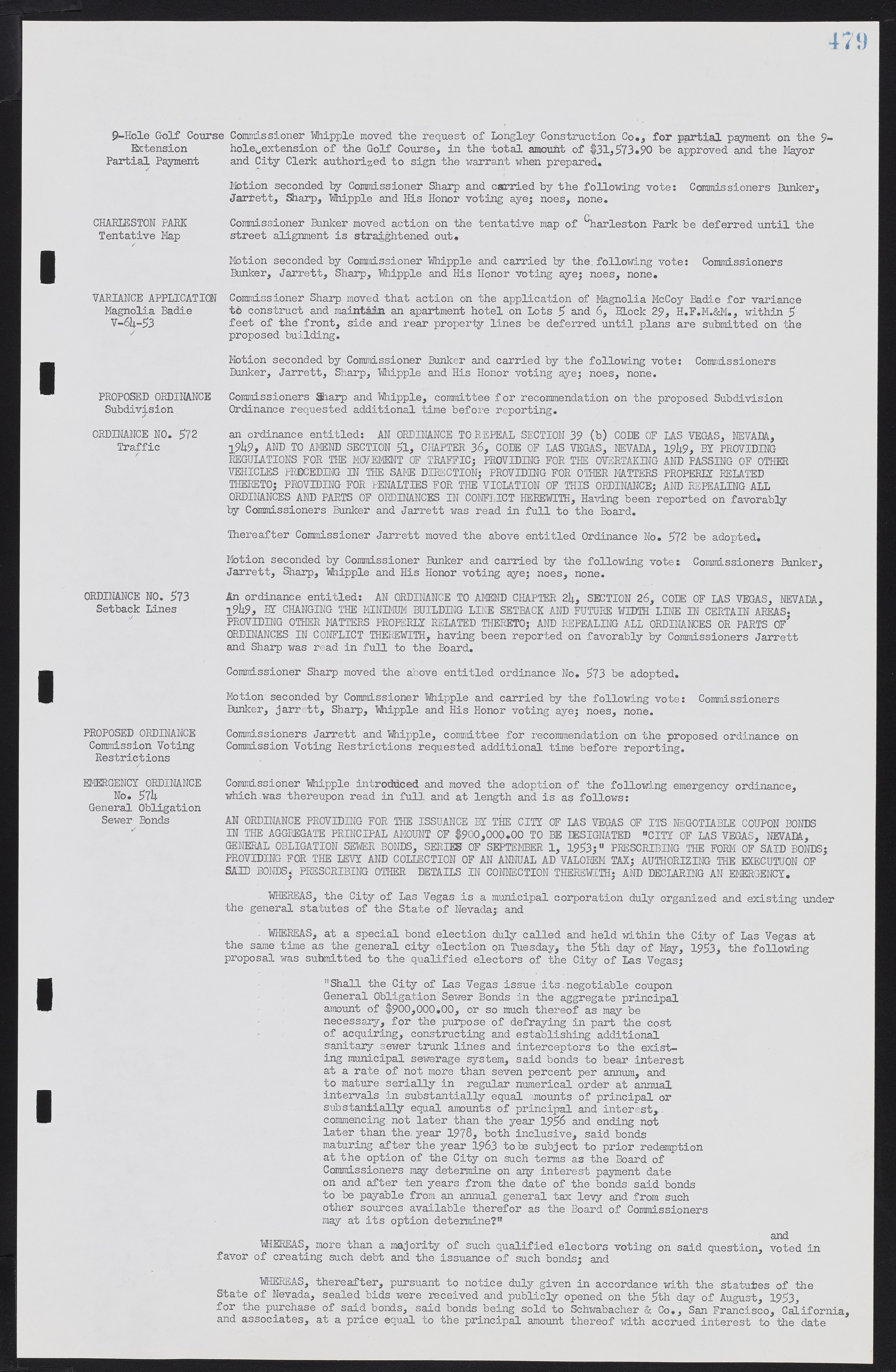 Las Vegas City Commission Minutes, May 26, 1952 to February 17, 1954, lvc000008-509