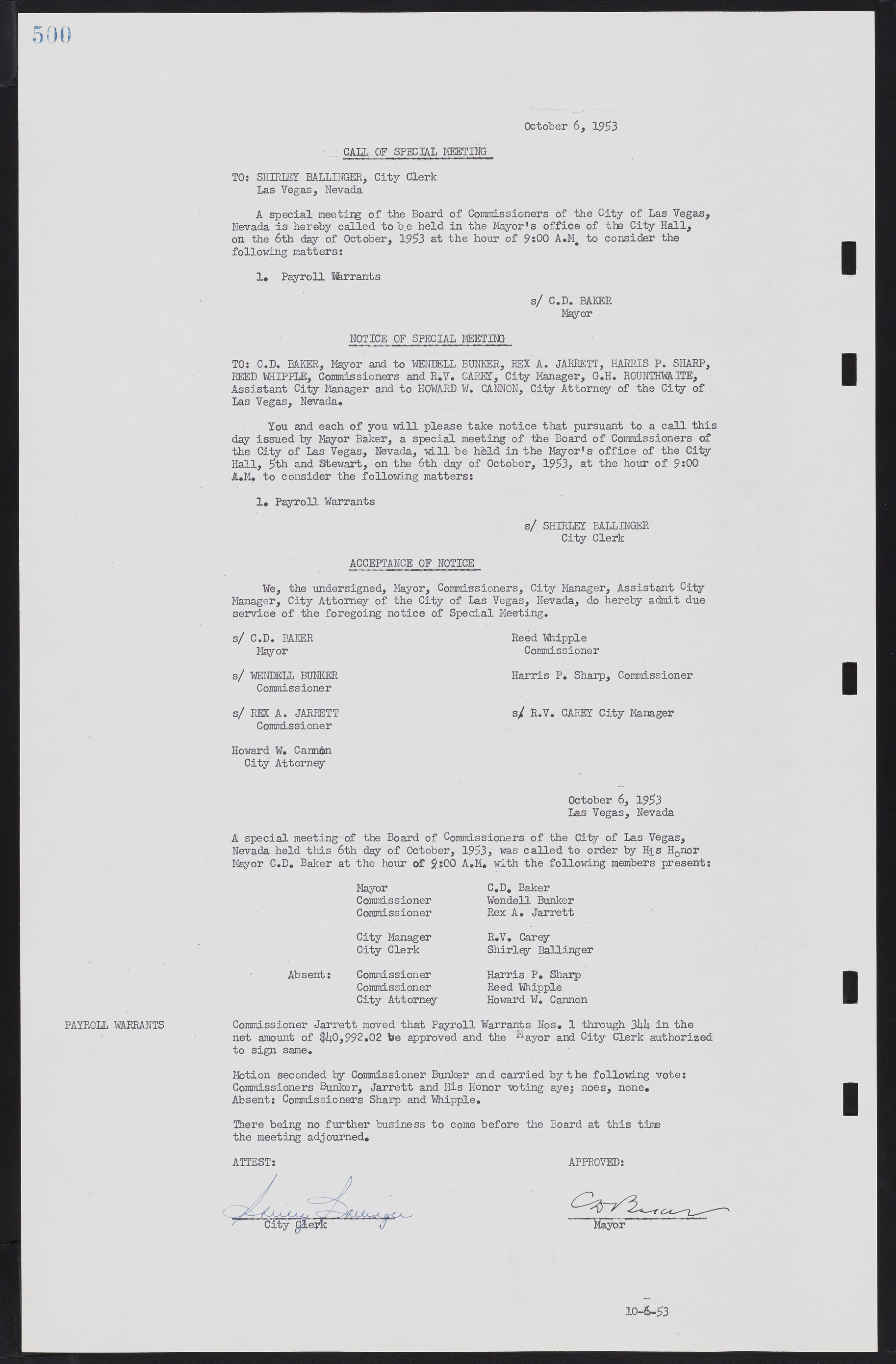 Las Vegas City Commission Minutes, May 26, 1952 to February 17, 1954, lvc000008-530