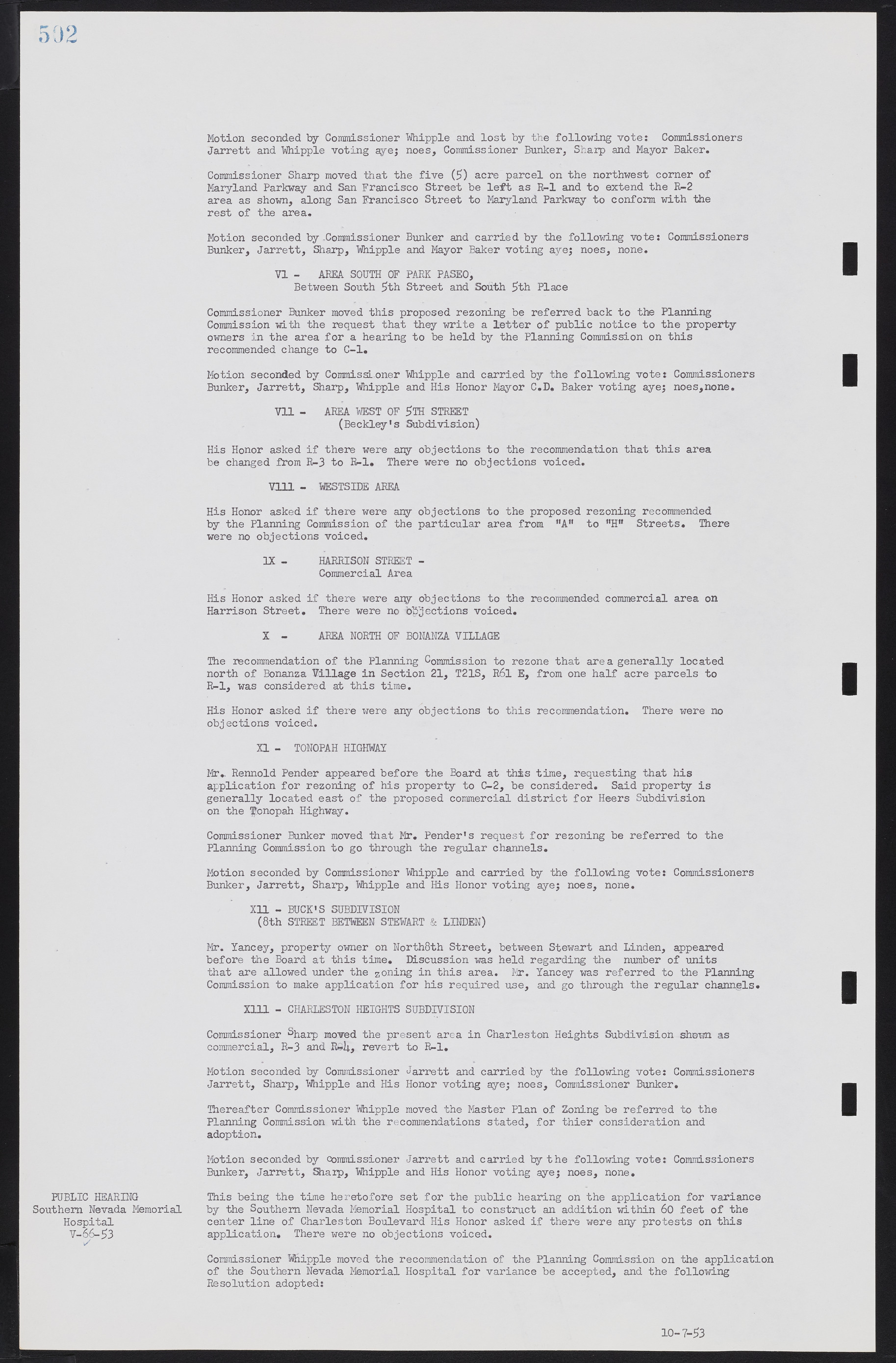 Las Vegas City Commission Minutes, May 26, 1952 to February 17, 1954, lvc000008-532