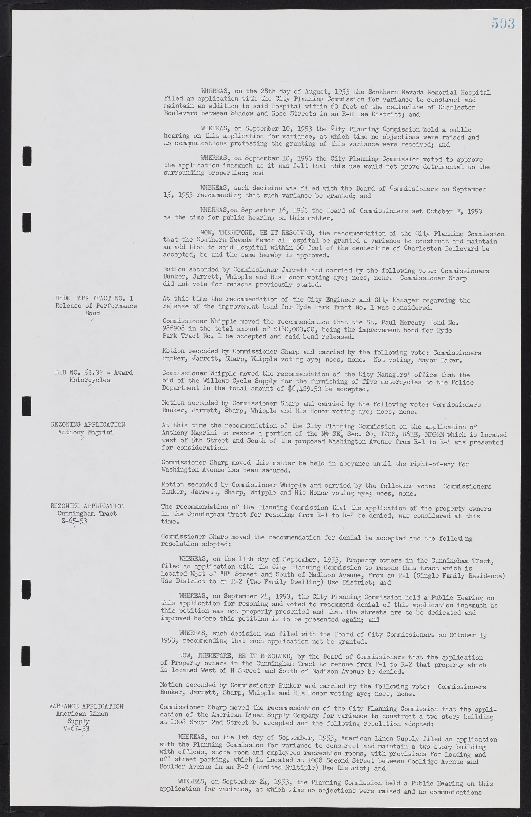 Las Vegas City Commission Minutes, May 26, 1952 to February 17, 1954, lvc000008-533