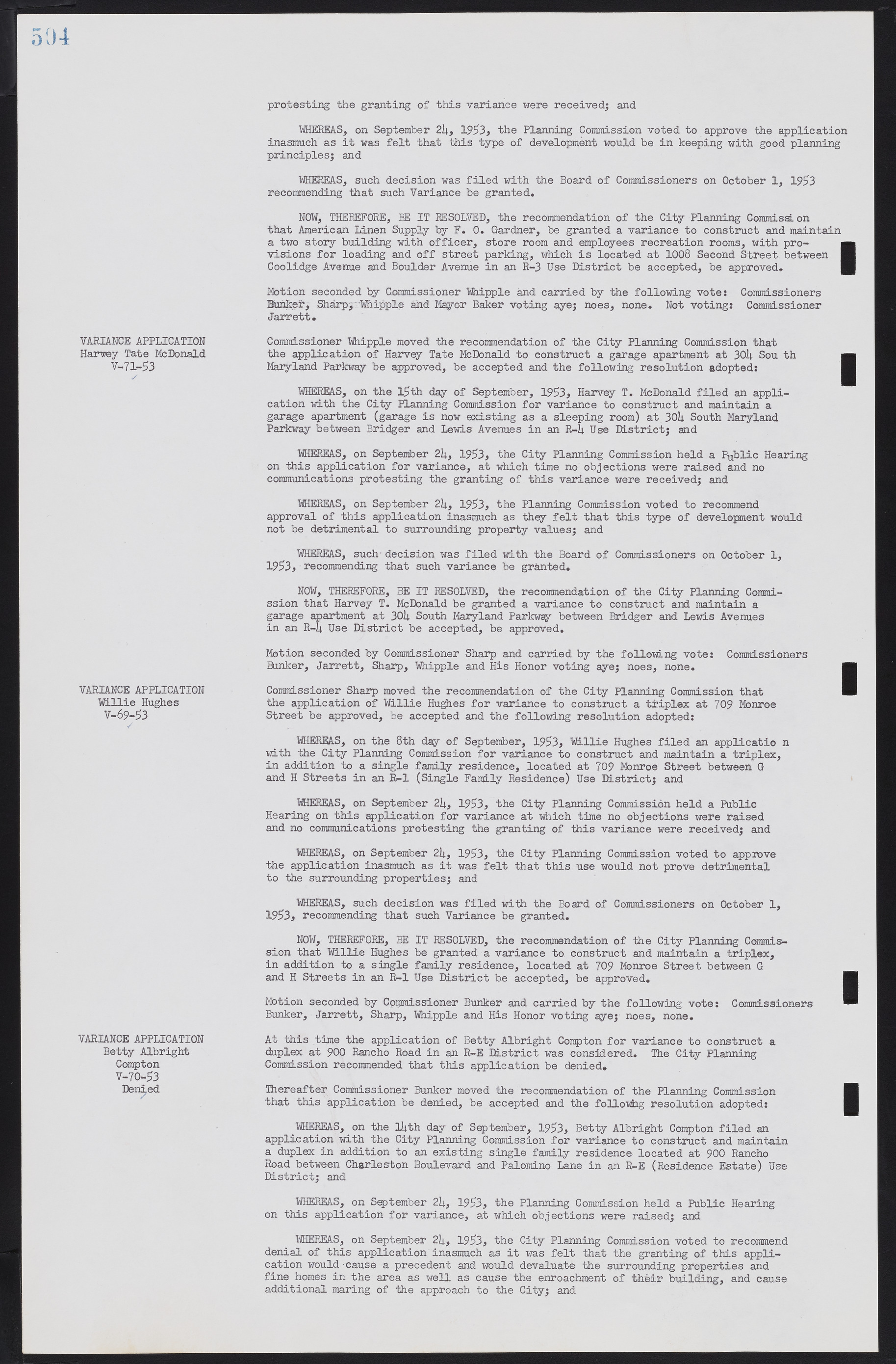 Las Vegas City Commission Minutes, May 26, 1952 to February 17, 1954, lvc000008-534