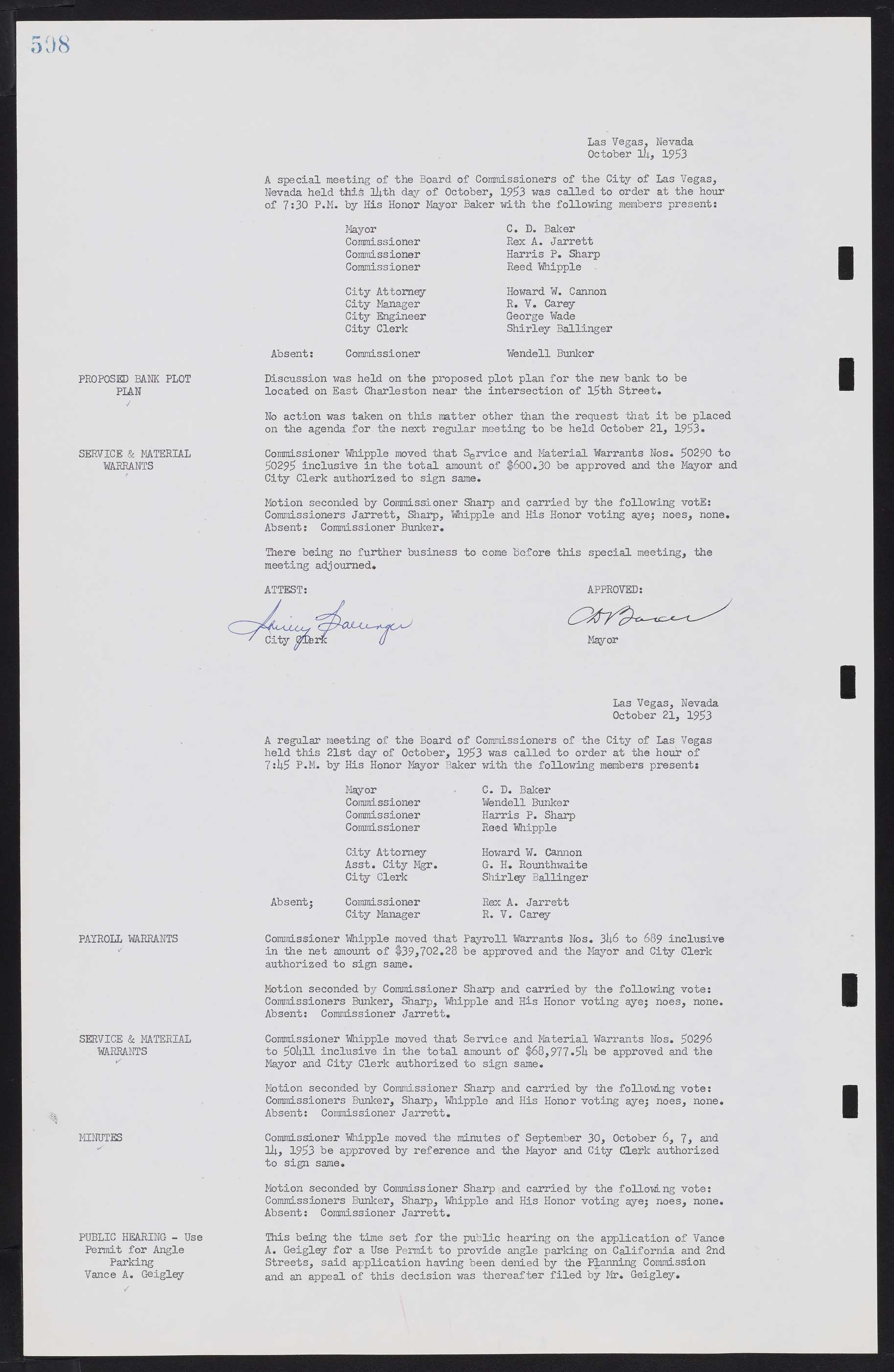 Las Vegas City Commission Minutes, May 26, 1952 to February 17, 1954, lvc000008-538