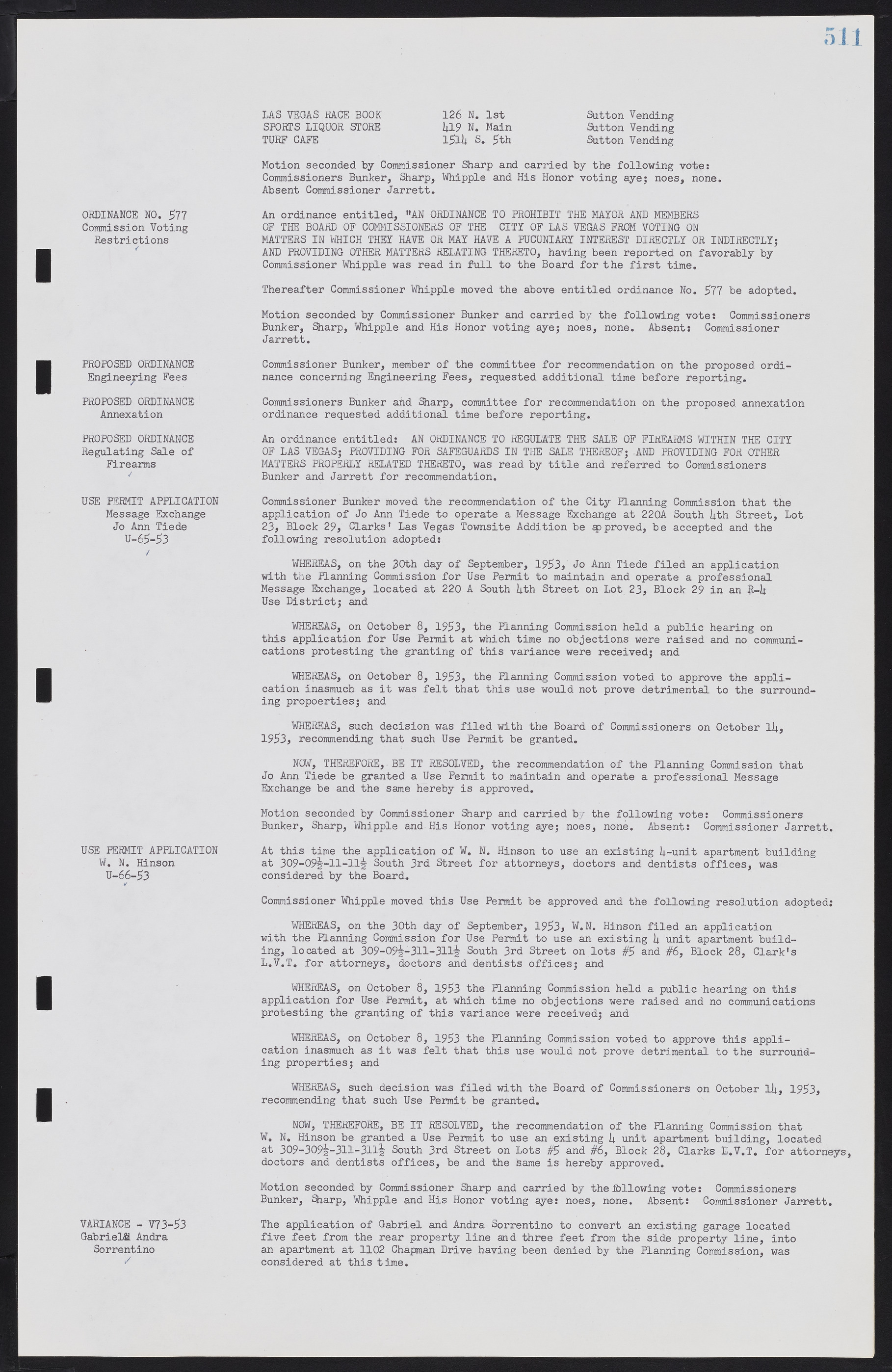 Las Vegas City Commission Minutes, May 26, 1952 to February 17, 1954, lvc000008-541
