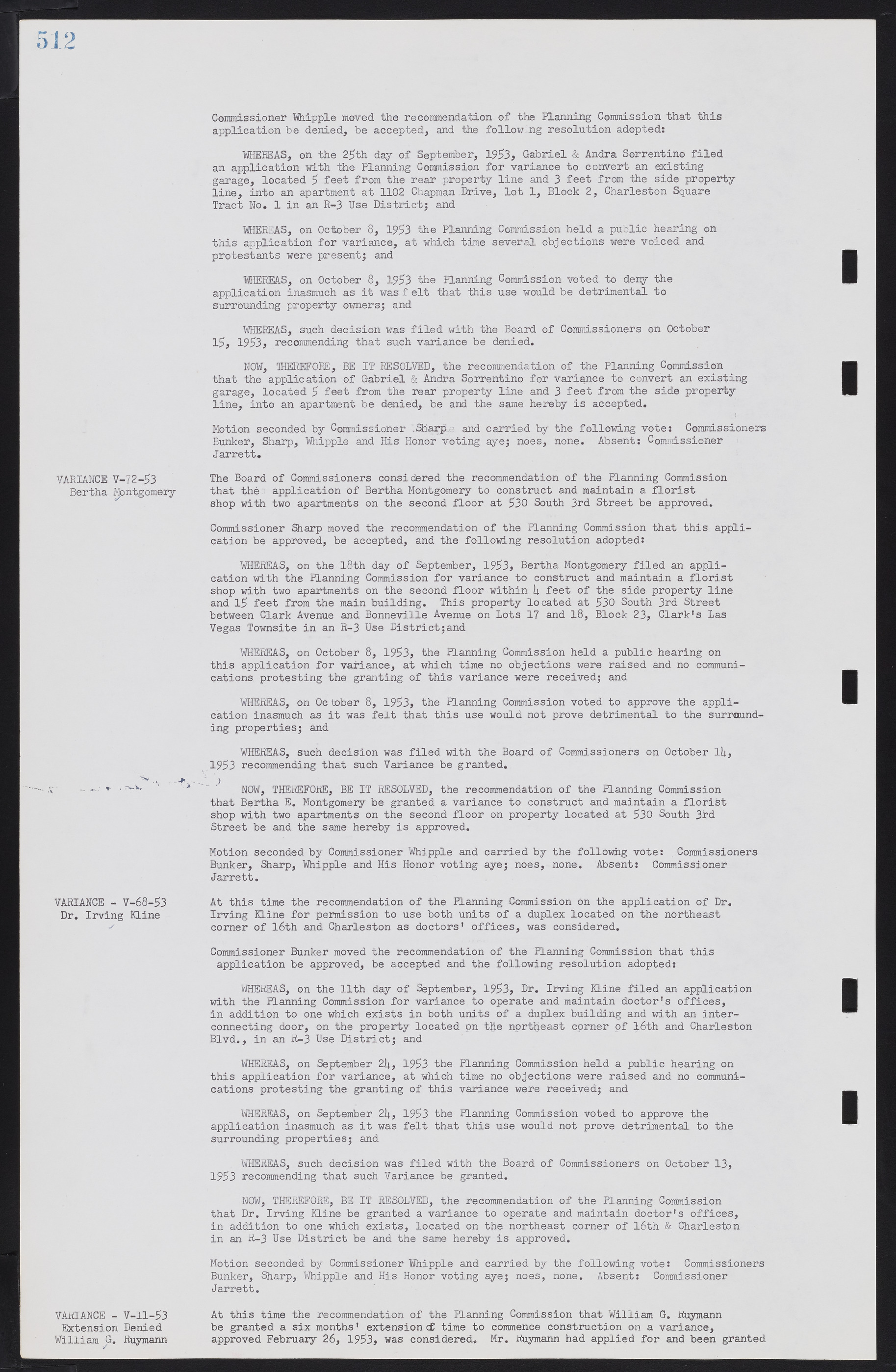 Las Vegas City Commission Minutes, May 26, 1952 to February 17, 1954, lvc000008-542