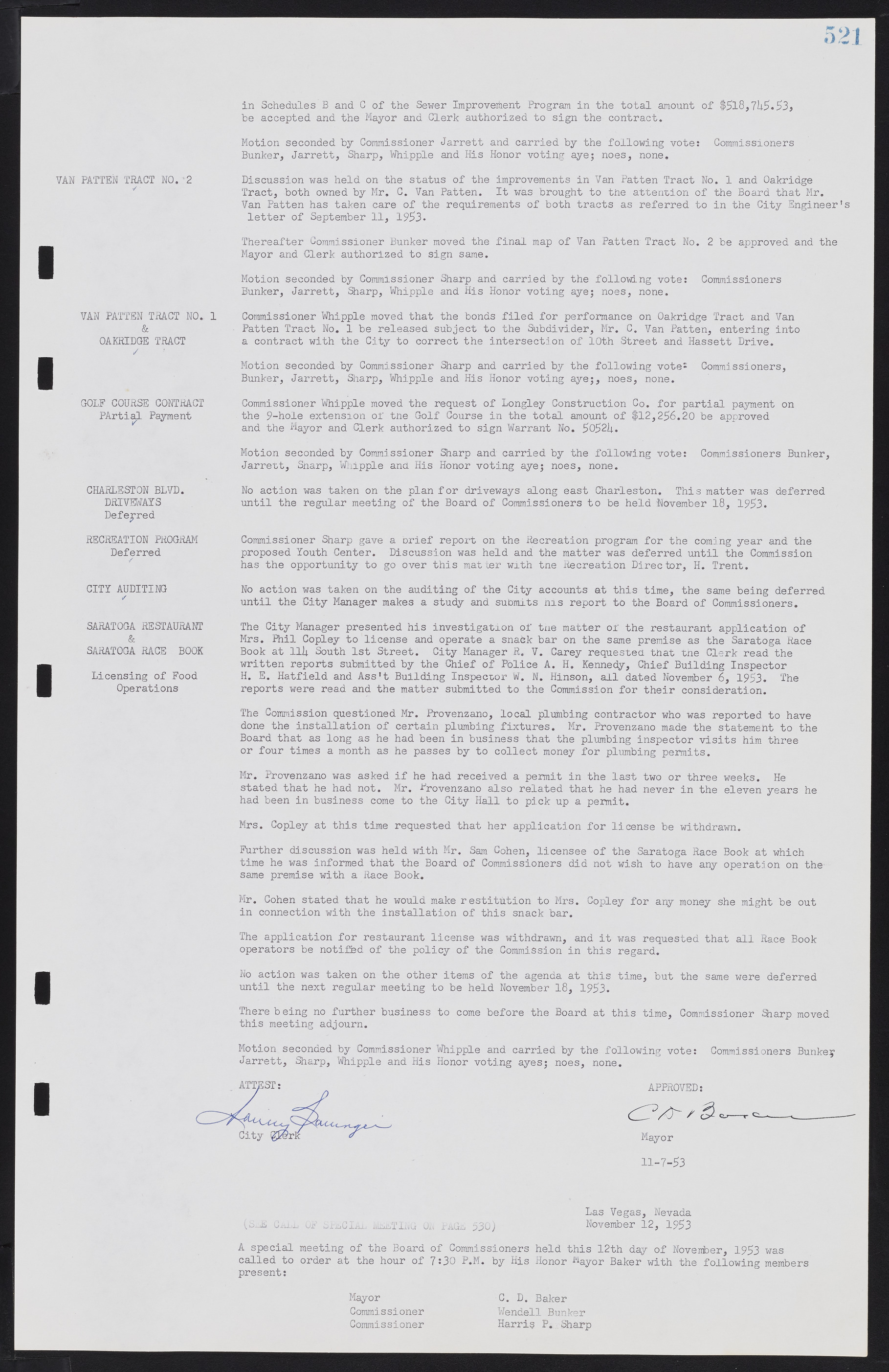 Las Vegas City Commission Minutes, May 26, 1952 to February 17, 1954, lvc000008-551