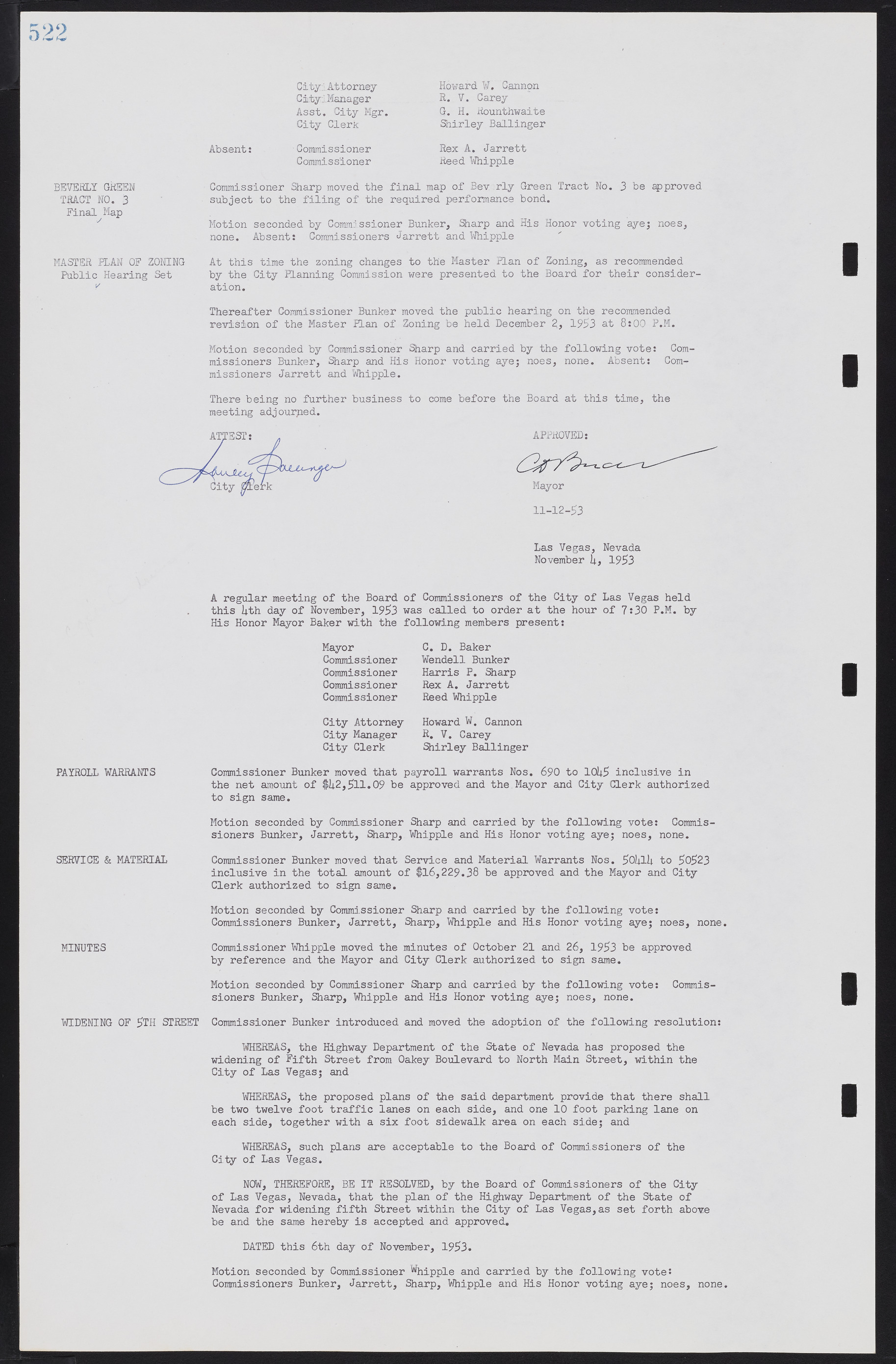 Las Vegas City Commission Minutes, May 26, 1952 to February 17, 1954, lvc000008-552