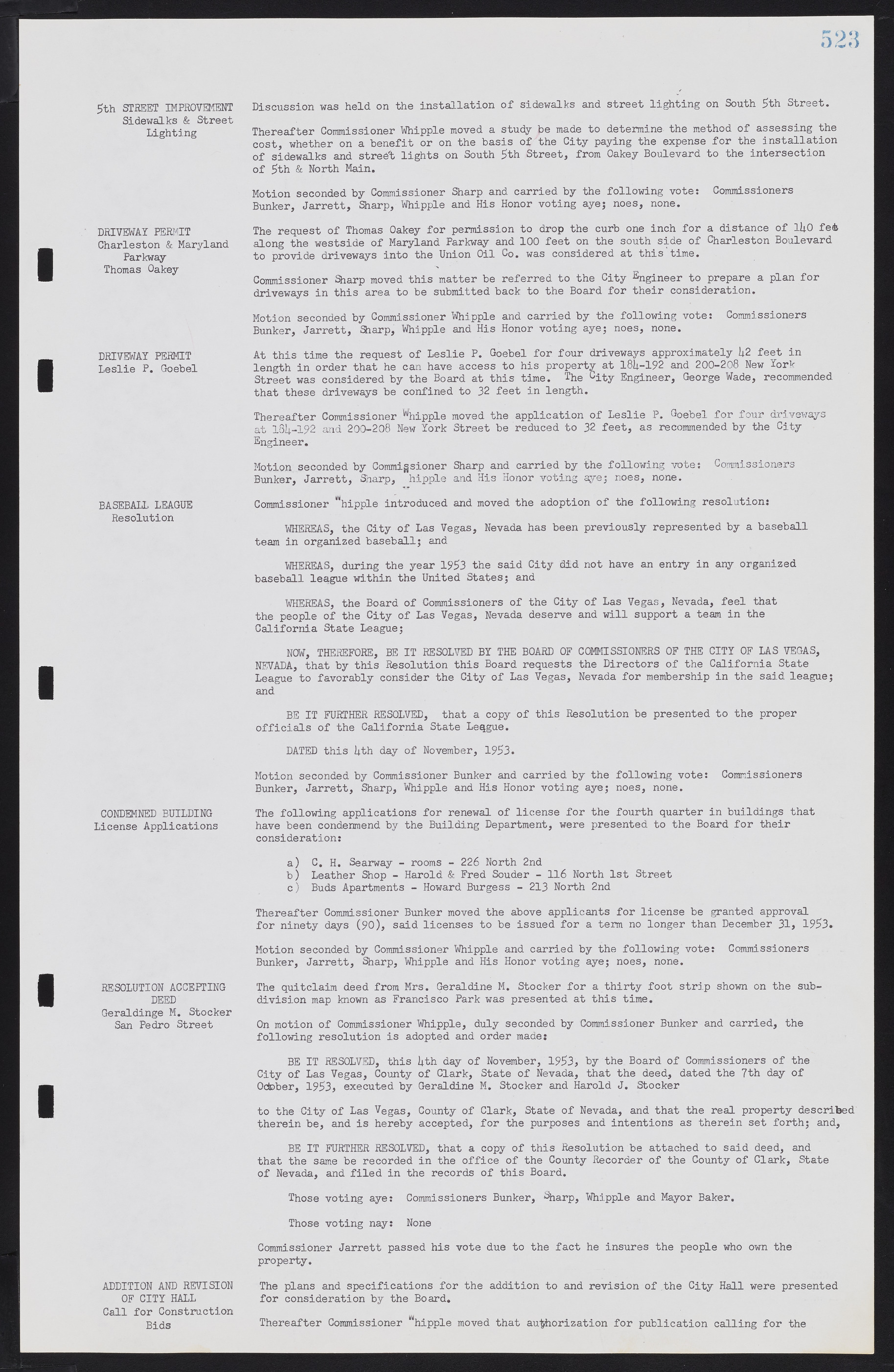 Las Vegas City Commission Minutes, May 26, 1952 to February 17, 1954, lvc000008-553