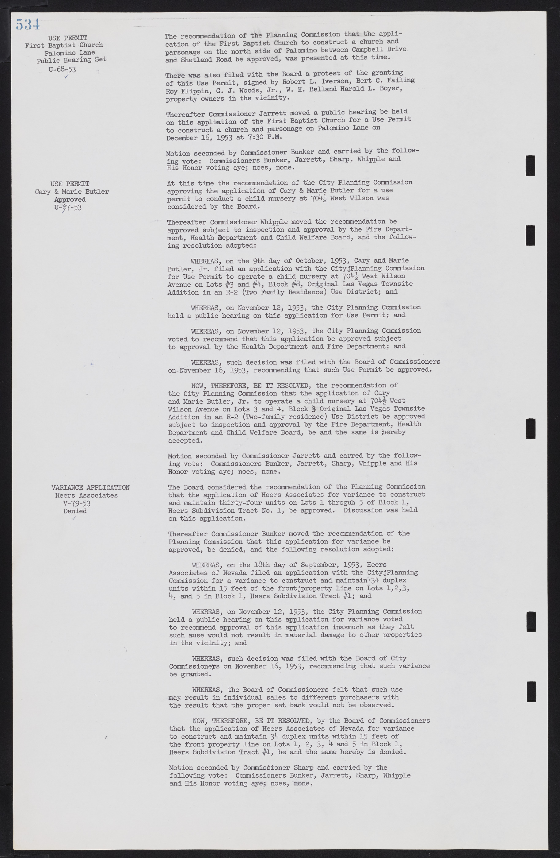 Las Vegas City Commission Minutes, May 26, 1952 to February 17, 1954, lvc000008-564