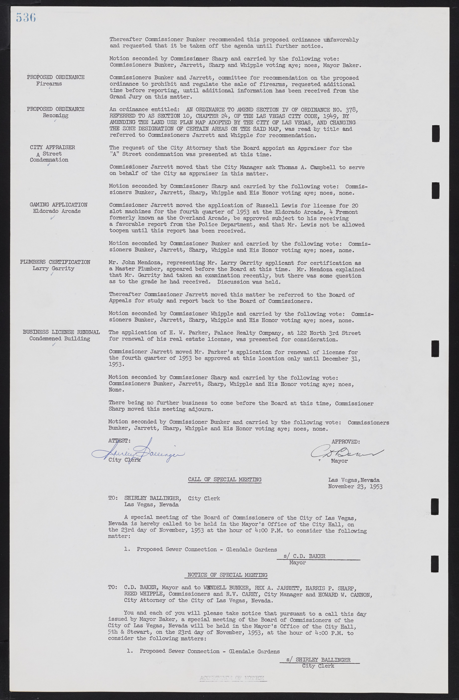 Las Vegas City Commission Minutes, May 26, 1952 to February 17, 1954, lvc000008-566