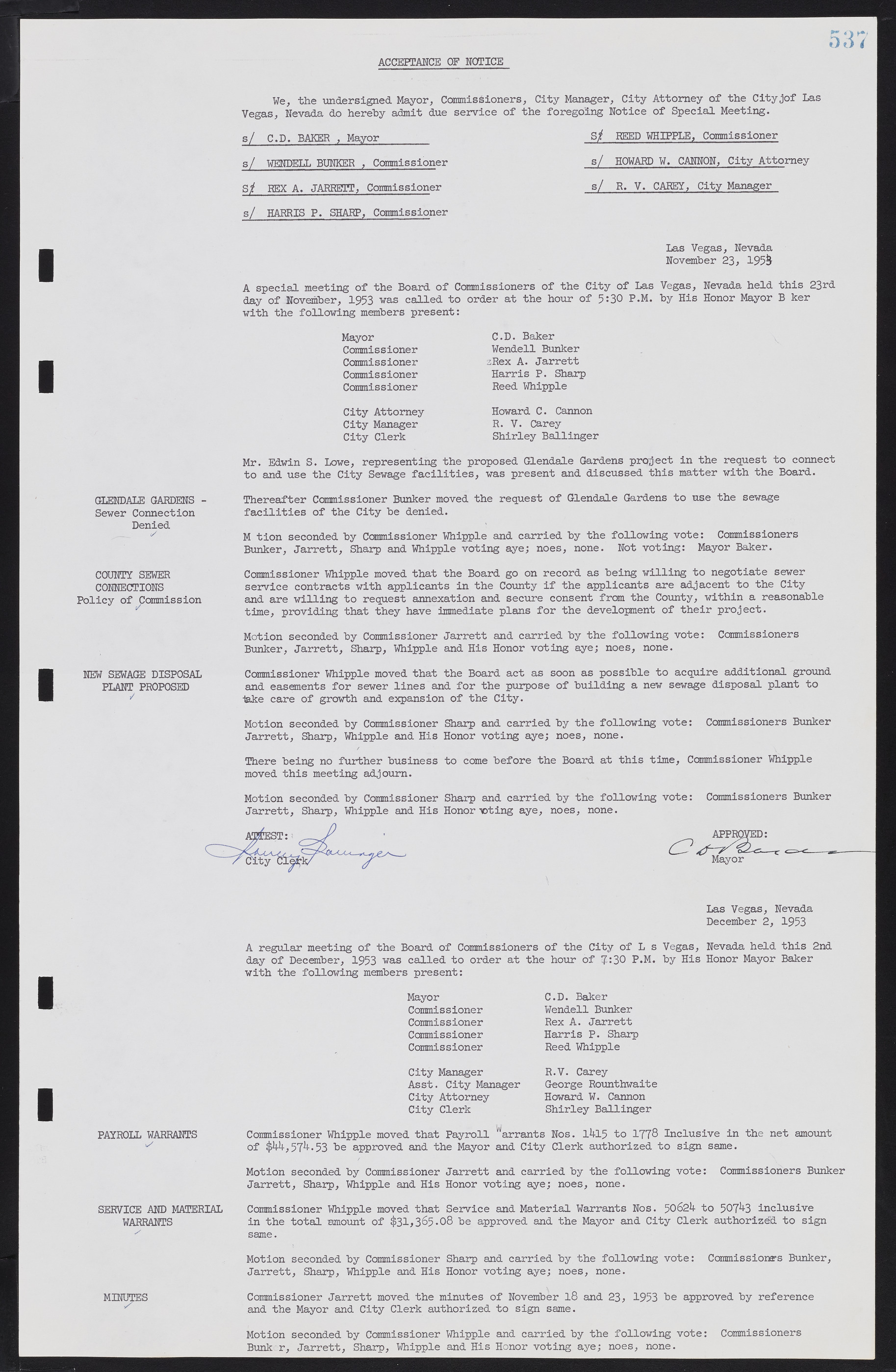 Las Vegas City Commission Minutes, May 26, 1952 to February 17, 1954, lvc000008-567