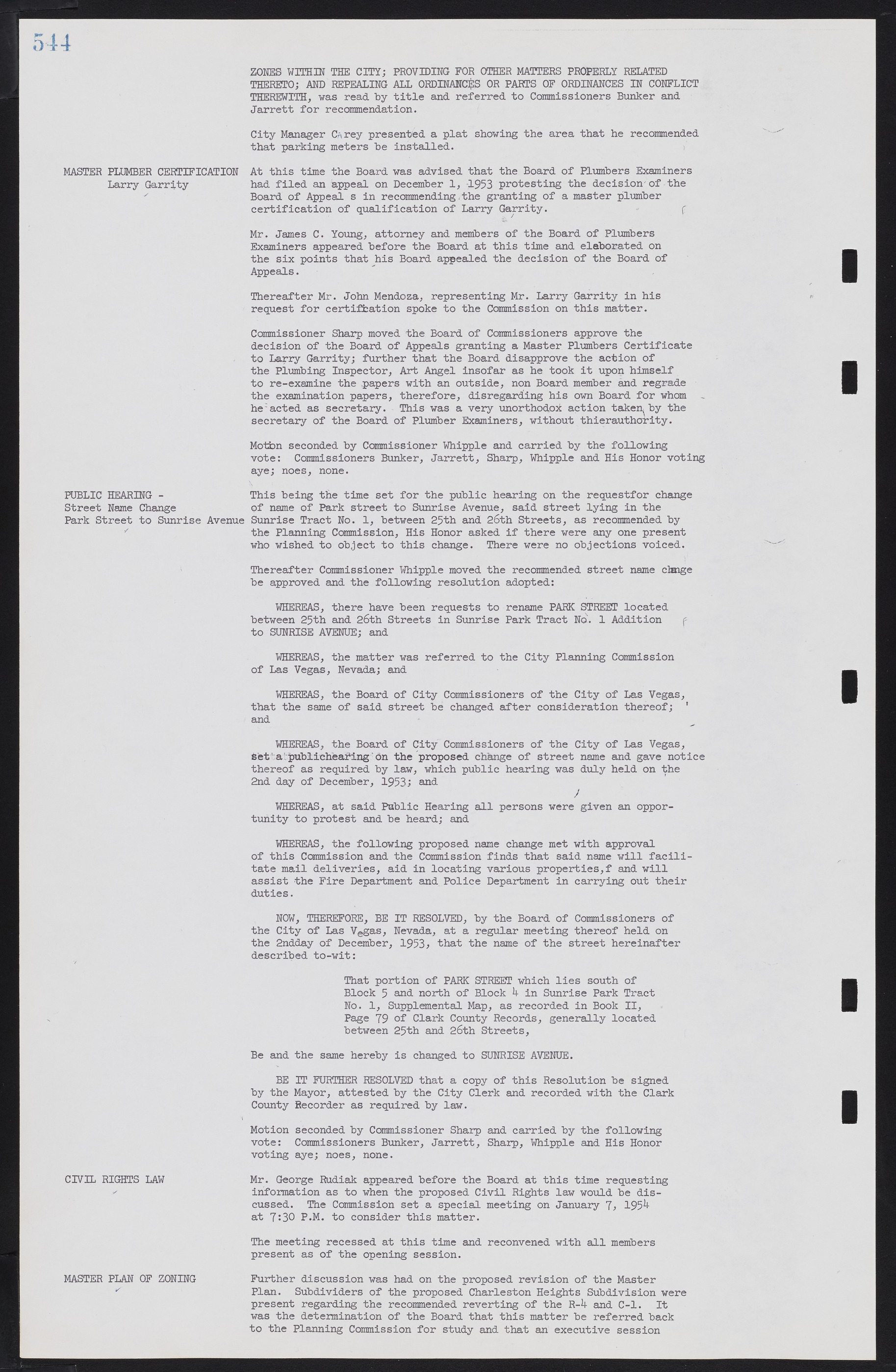 Las Vegas City Commission Minutes, May 26, 1952 to February 17, 1954, lvc000008-574