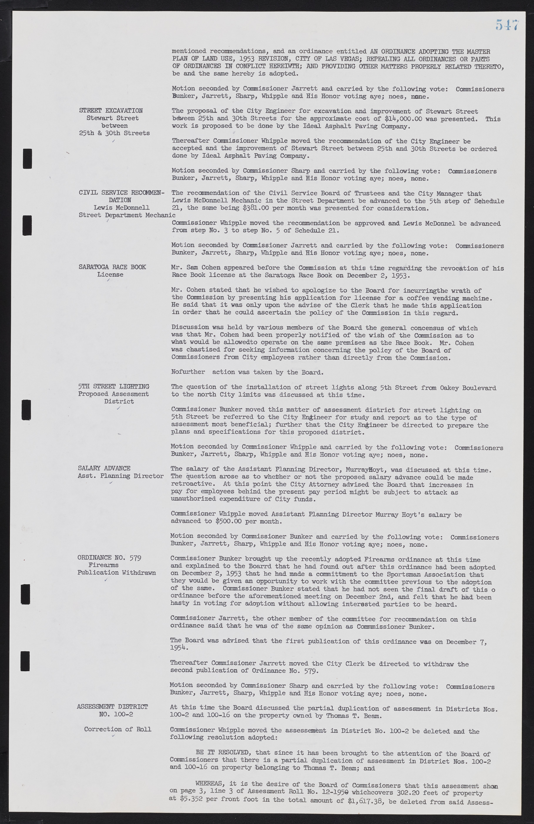 Las Vegas City Commission Minutes, May 26, 1952 to February 17, 1954, lvc000008-577